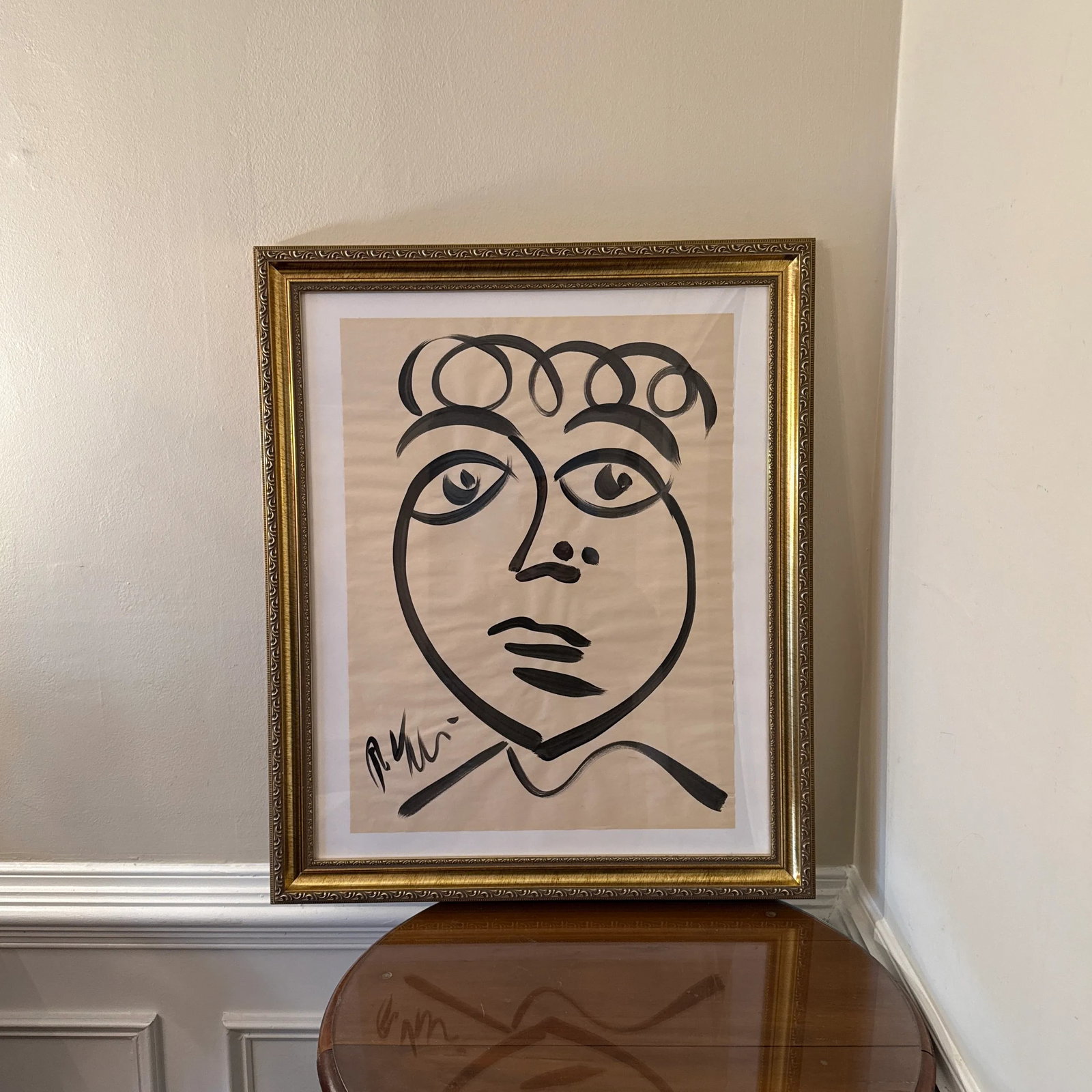Peter Keil Original Black & White Abstract Portrait Painting ~ Framed - 9