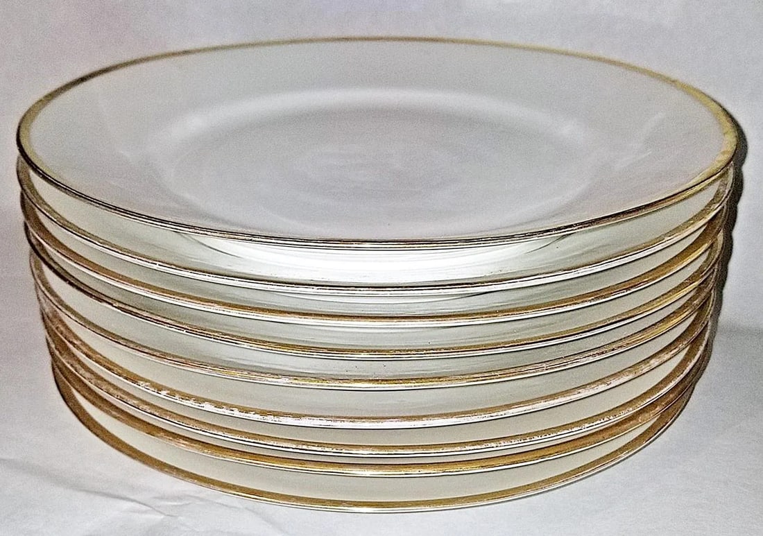 1950s Limoges Porcelain Salad Dessert Plates by M De M, Set of 10 - 3