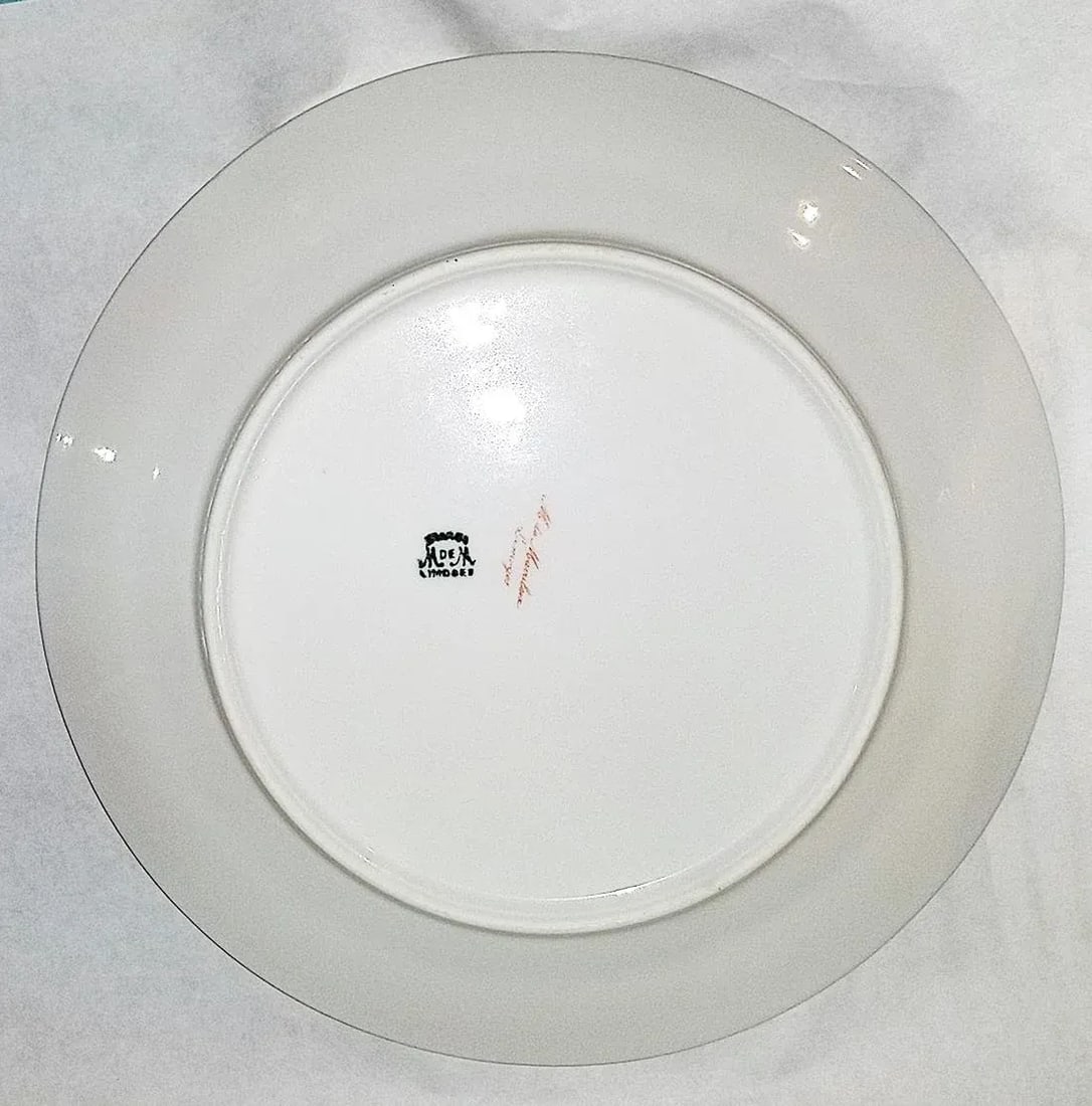 1950s Limoges Porcelain Salad Dessert Plates by M De M, Set of 10 - 4
