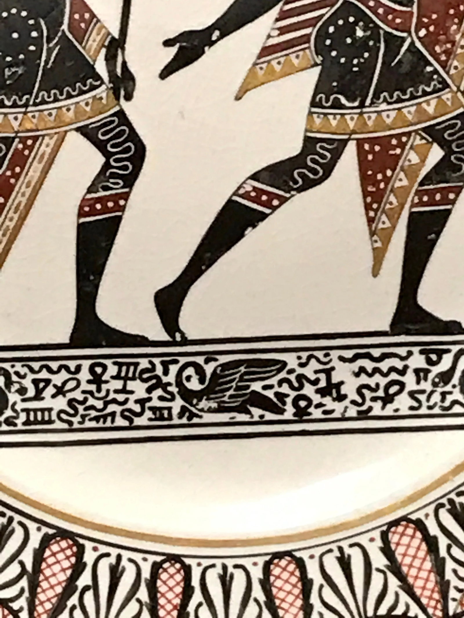 Giustiniani Egyptomania Pottery Plate with Gilt Highlights, Swan Right - 6
