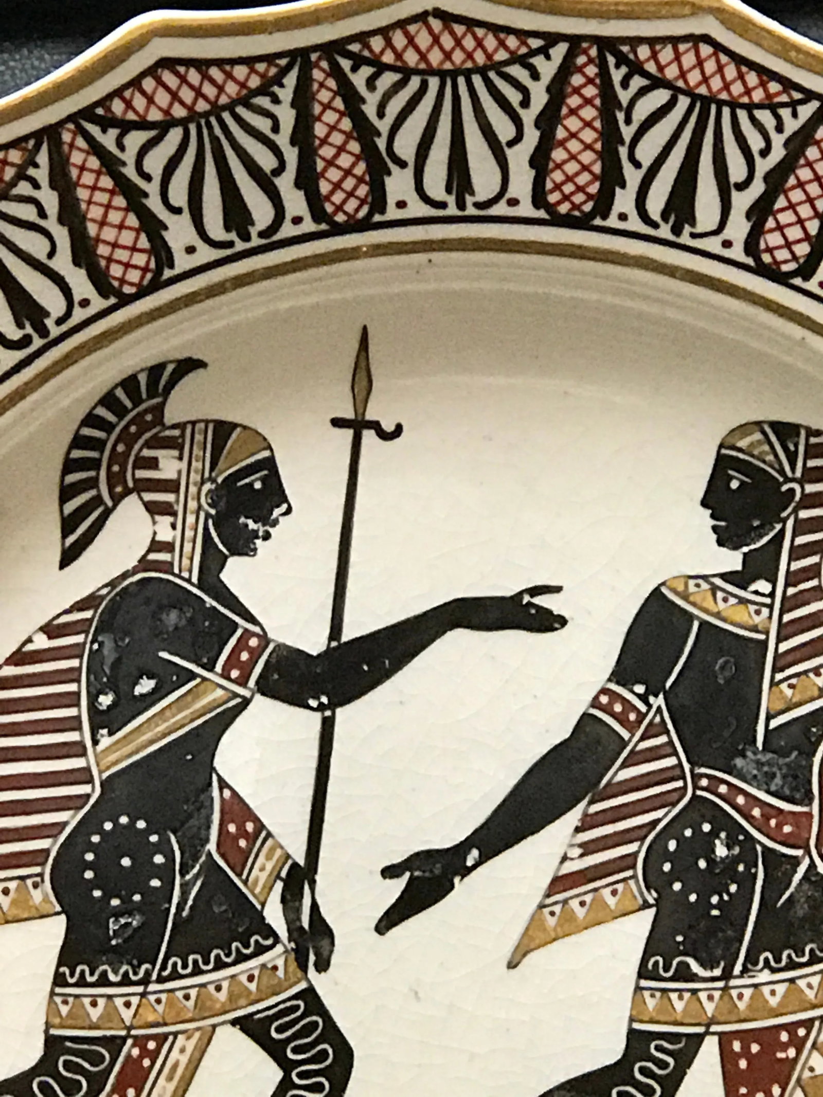 Giustiniani Egyptomania Pottery Plate with Gilt Highlights, Swan Right - 7