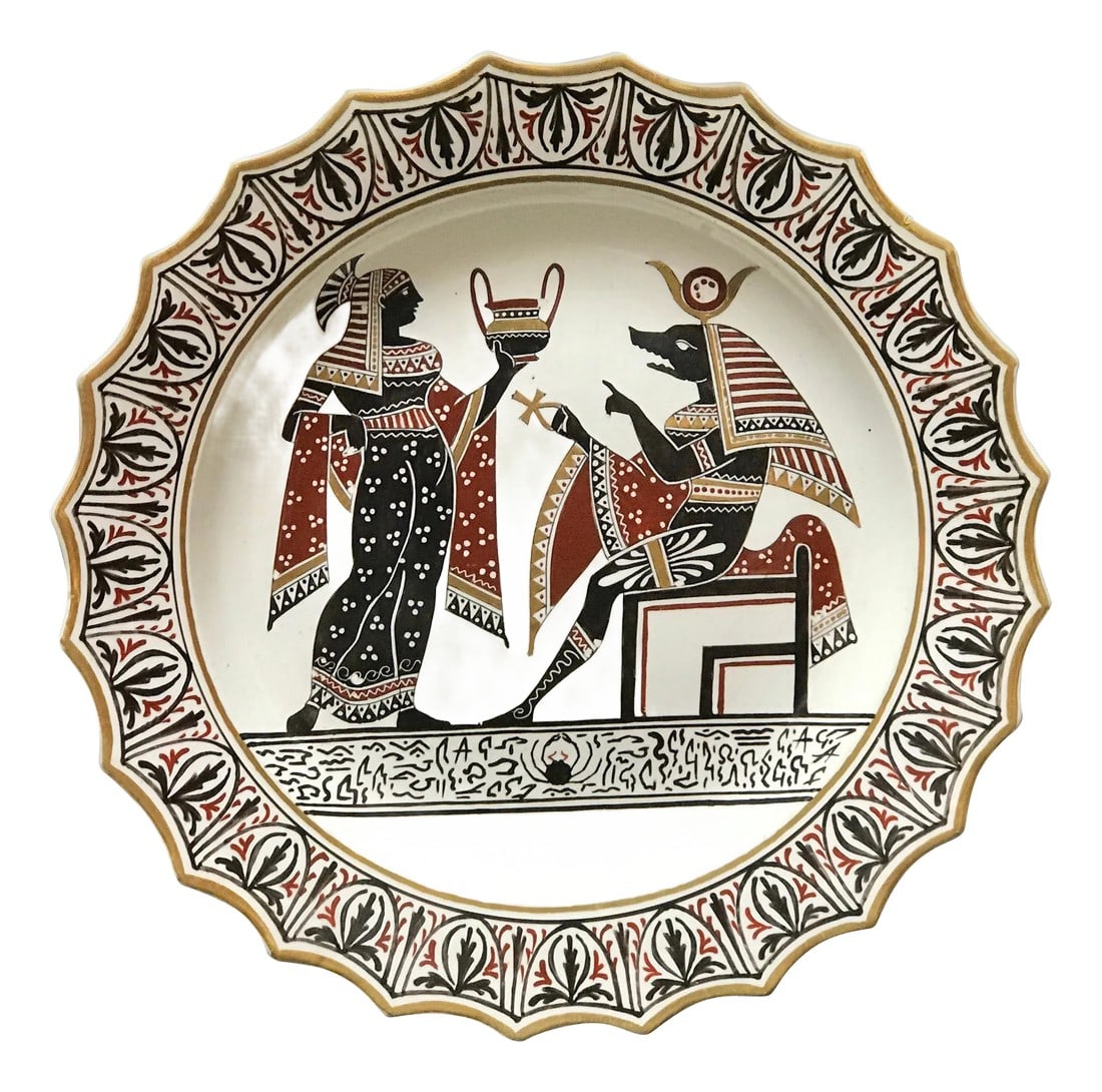 Giustiniani Egyptomania Pottery Plate with Anubis (1 of 8)