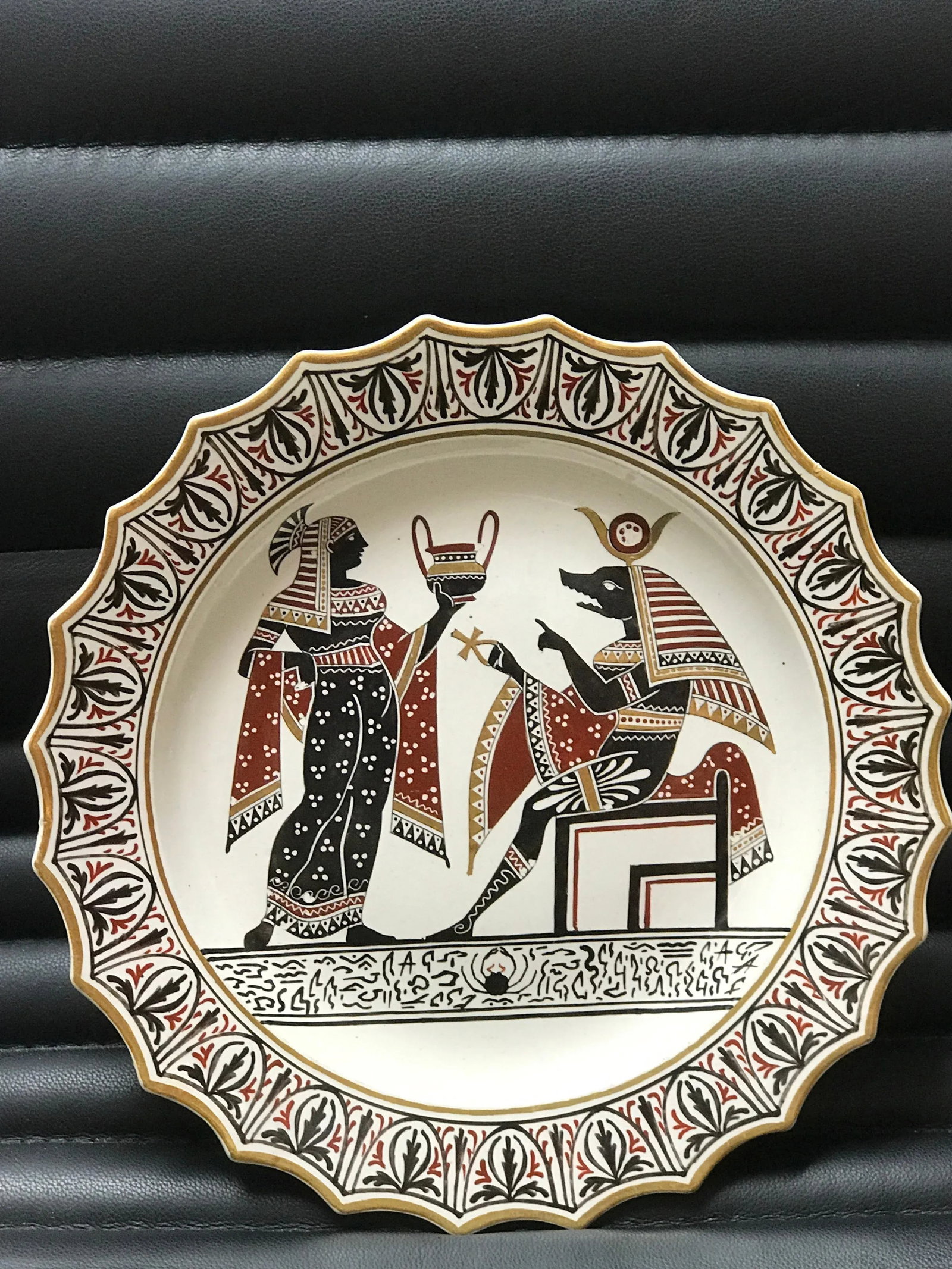 Giustiniani Egyptomania Pottery Plate with Anubis - 2