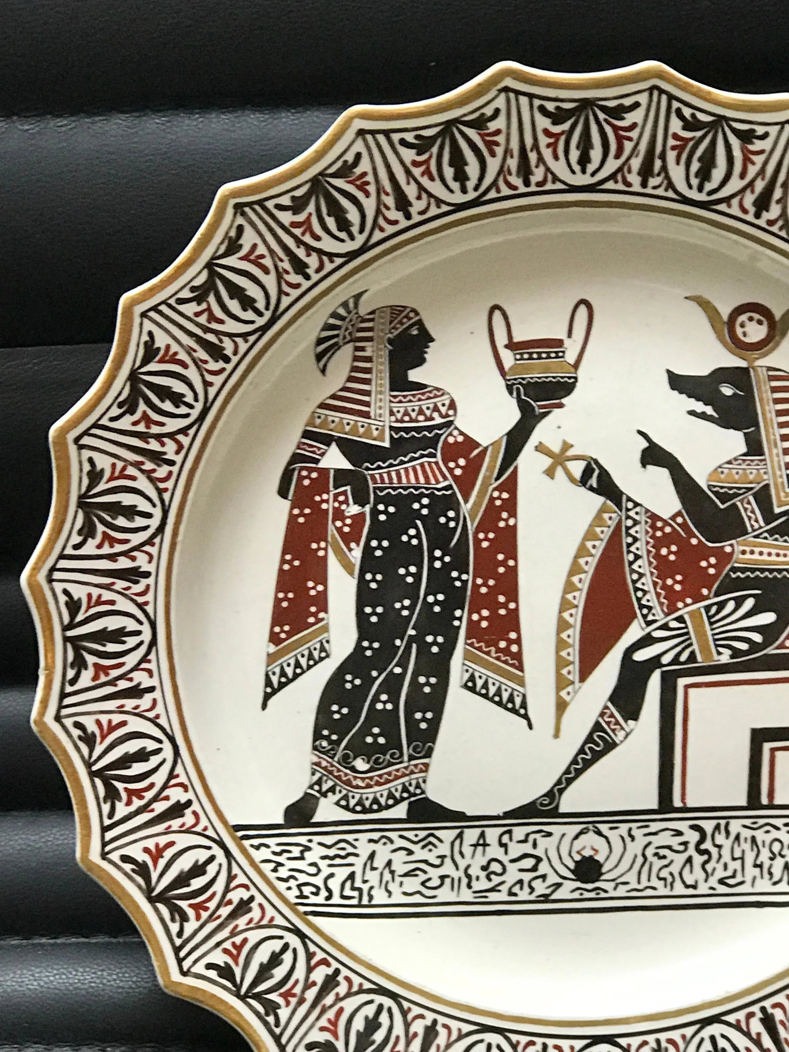 Giustiniani Egyptomania Pottery Plate with Anubis - 3