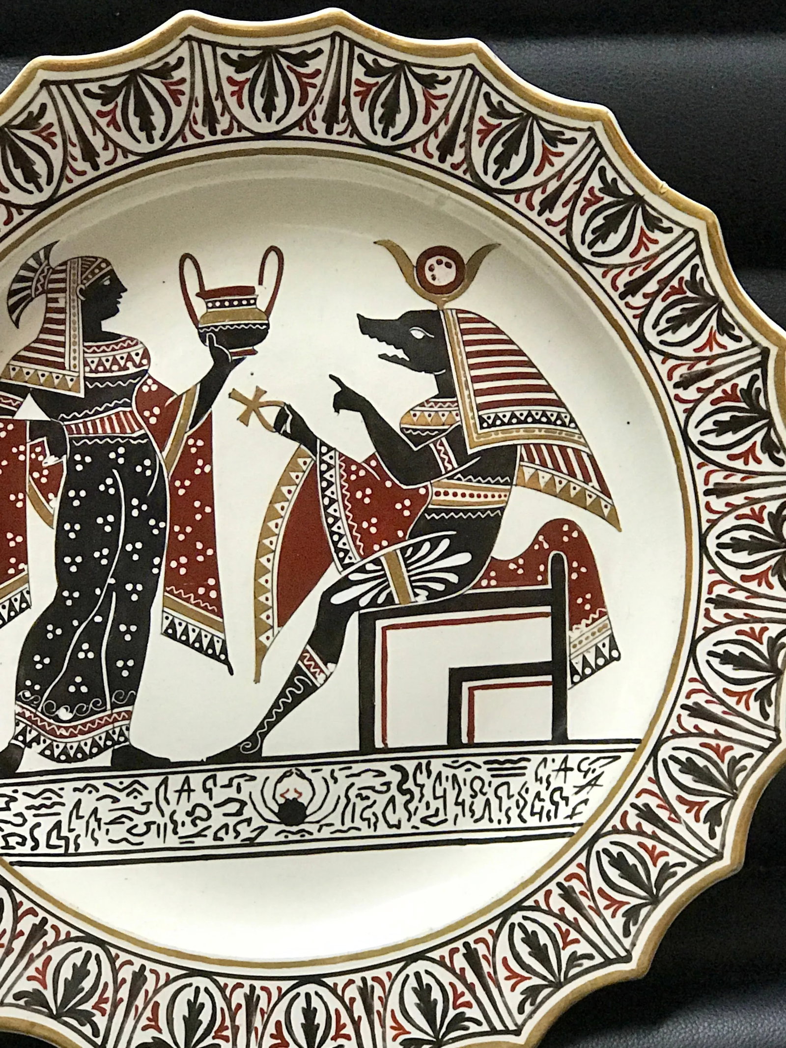 Giustiniani Egyptomania Pottery Plate with Anubis - 4
