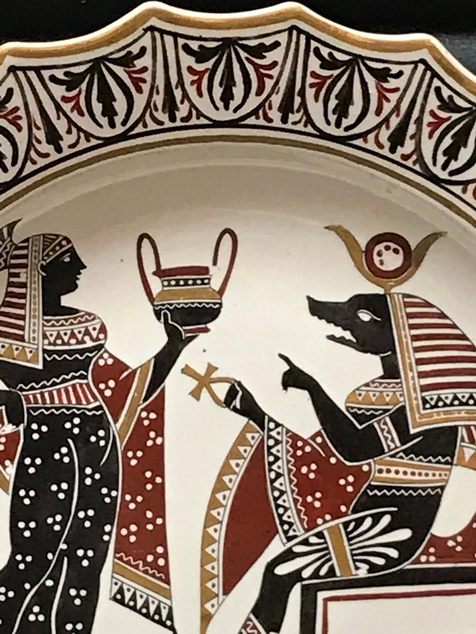 Giustiniani Egyptomania Pottery Plate with Anubis - 6