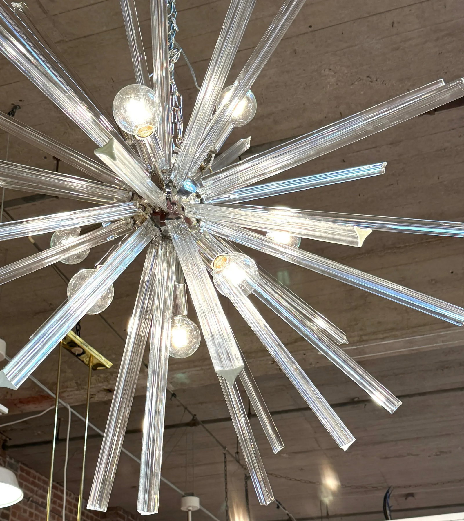 Monumental 52" Italian Venini Murano Glass Sputnik 8 Light Chandelier - 7