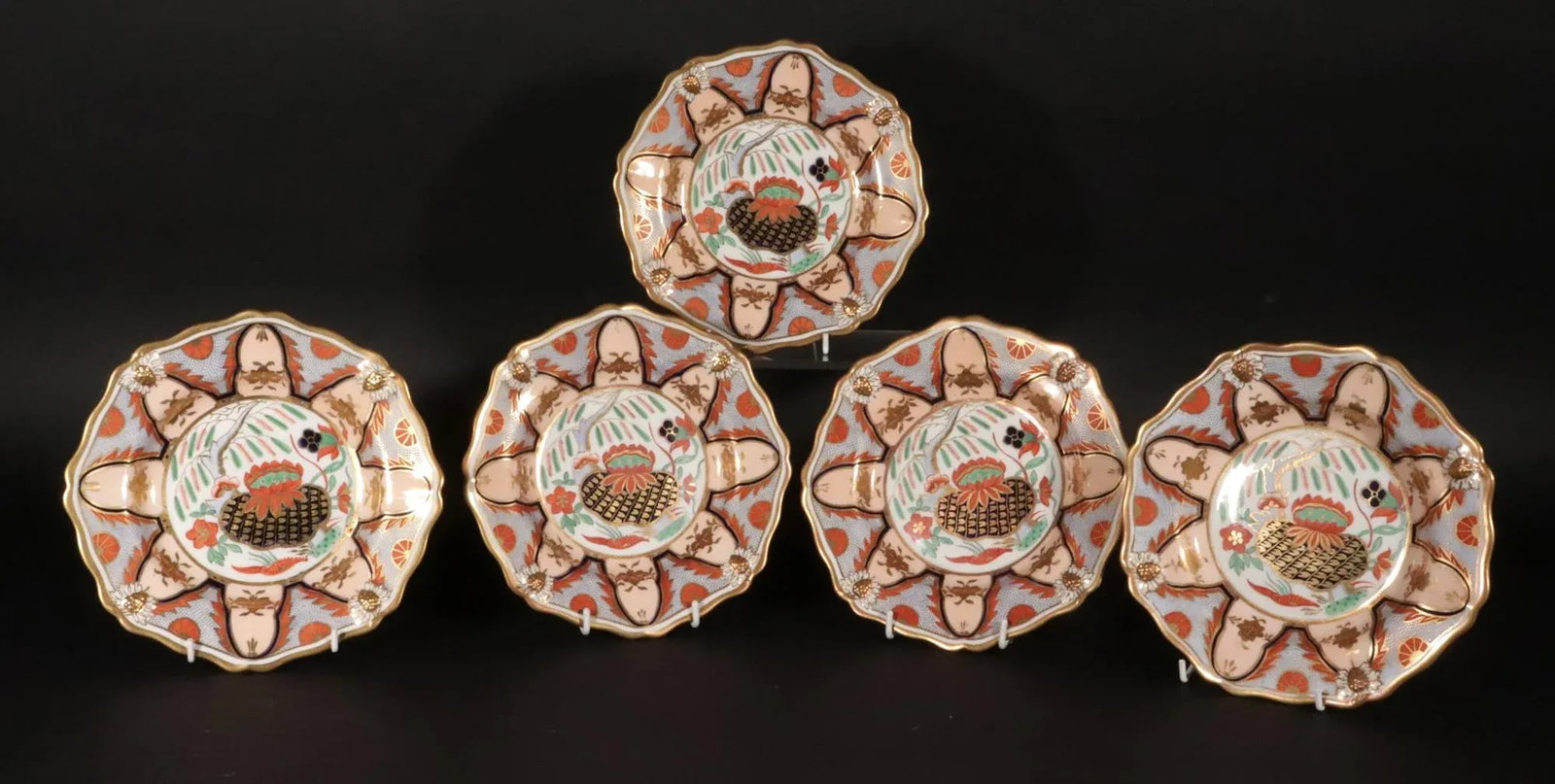 English Porcelain Part Dessert Japan Pattern Service, Hammersley Factory - 2