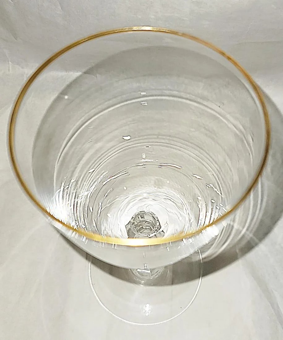1970s Lenox Stem Wine Glasses Mansfield Gold, Assmebled Set of 10 - 11