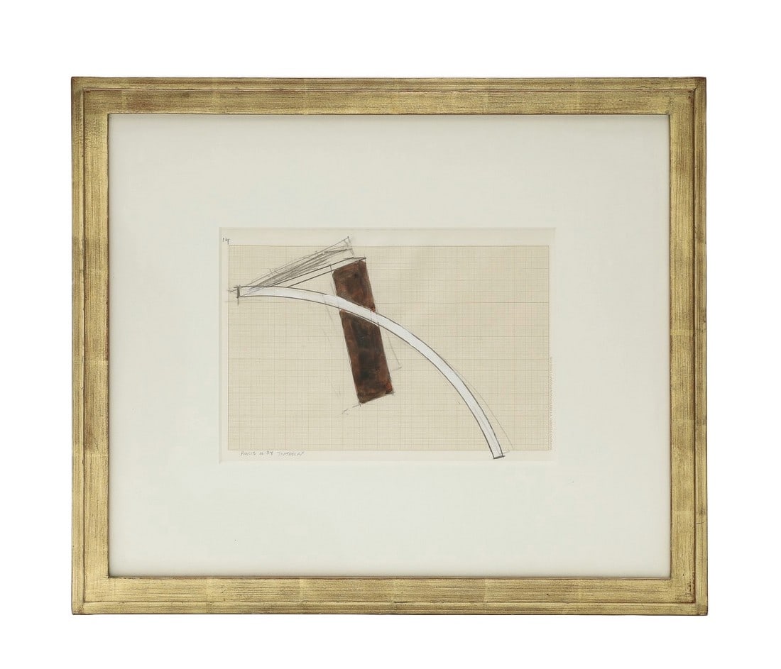 Tony Delap, B. 1927, California. Framed Goauche and Ink on Paper. Signed.: Tony Delap, b. 1927, California. Framed Goauche and Ink on Paper. Signed. Condition: Alterations: Original Condition Unaltered Imperfections: Some Imperfections Condition Notes: Wear consistent with