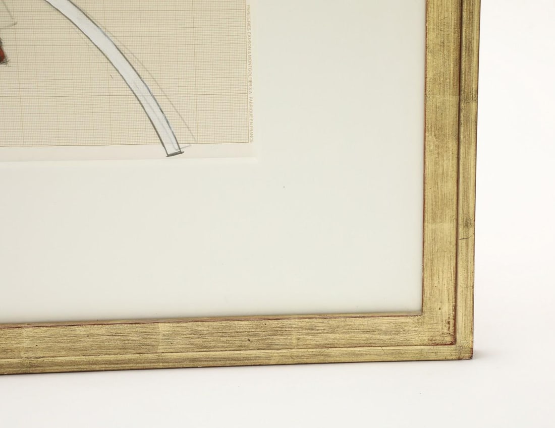 Tony Delap, B. 1927, California. Framed Goauche and Ink on Paper. Signed. - 2