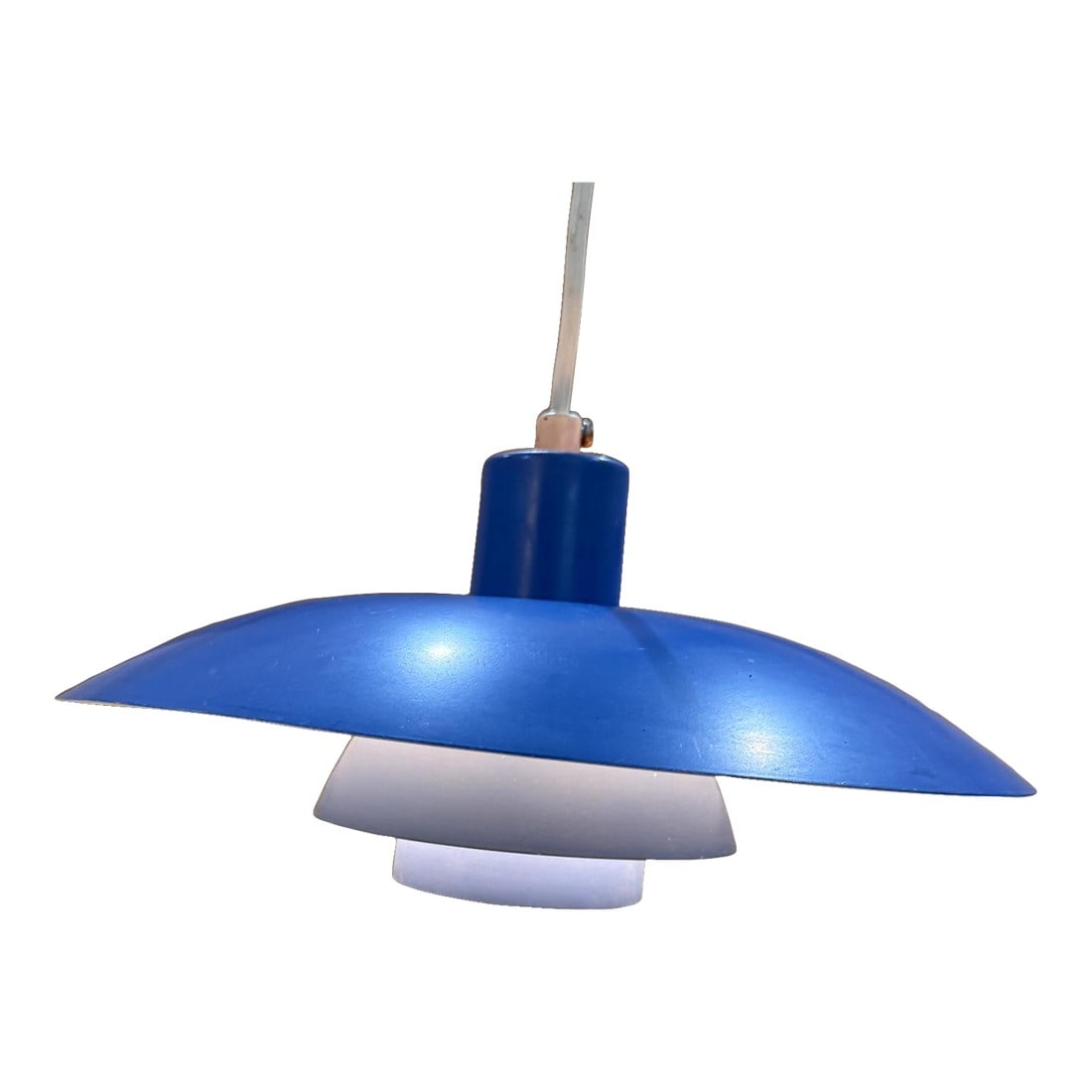 Louis Poulsen Ph4 Poul Henningsen Lamp Pendant Chandelier MCM Scandinavian: For your consideration a rare pendant - chandelier designed by Poul Henningsen for Louis Pulsen. Model PH4, rare and hard to find blue color combination. The lamp has been tested and is currently work