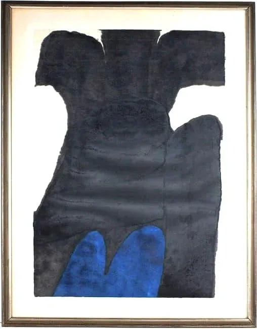 1960s Original Signed Carol Summers "Stromboli Dark" Woodblock Print, Framed - 2