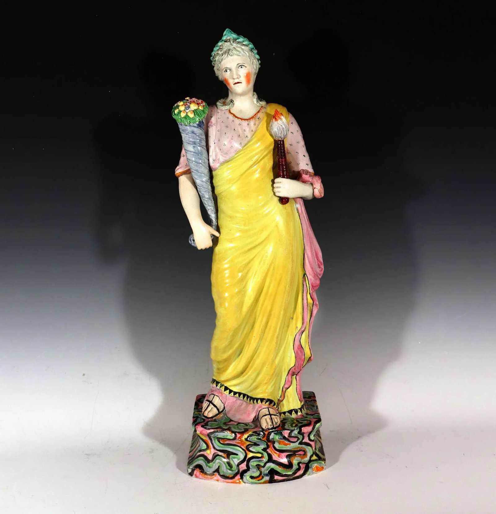 Large-Scale Staffordshire Pottery Pearlware Figure of Ceres (Plenty) - 4