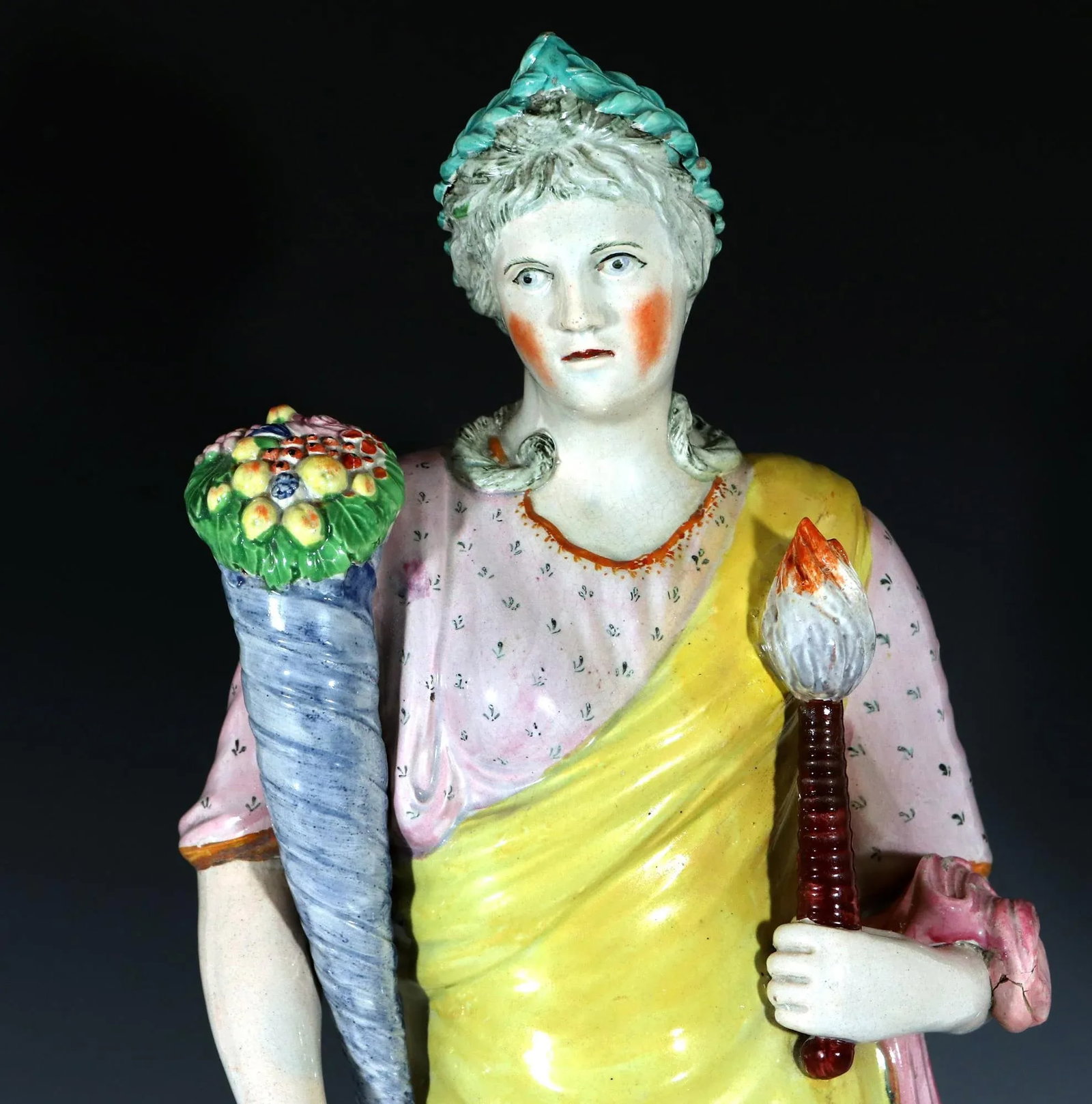 Large-Scale Staffordshire Pottery Pearlware Figure of Ceres (Plenty) - 5