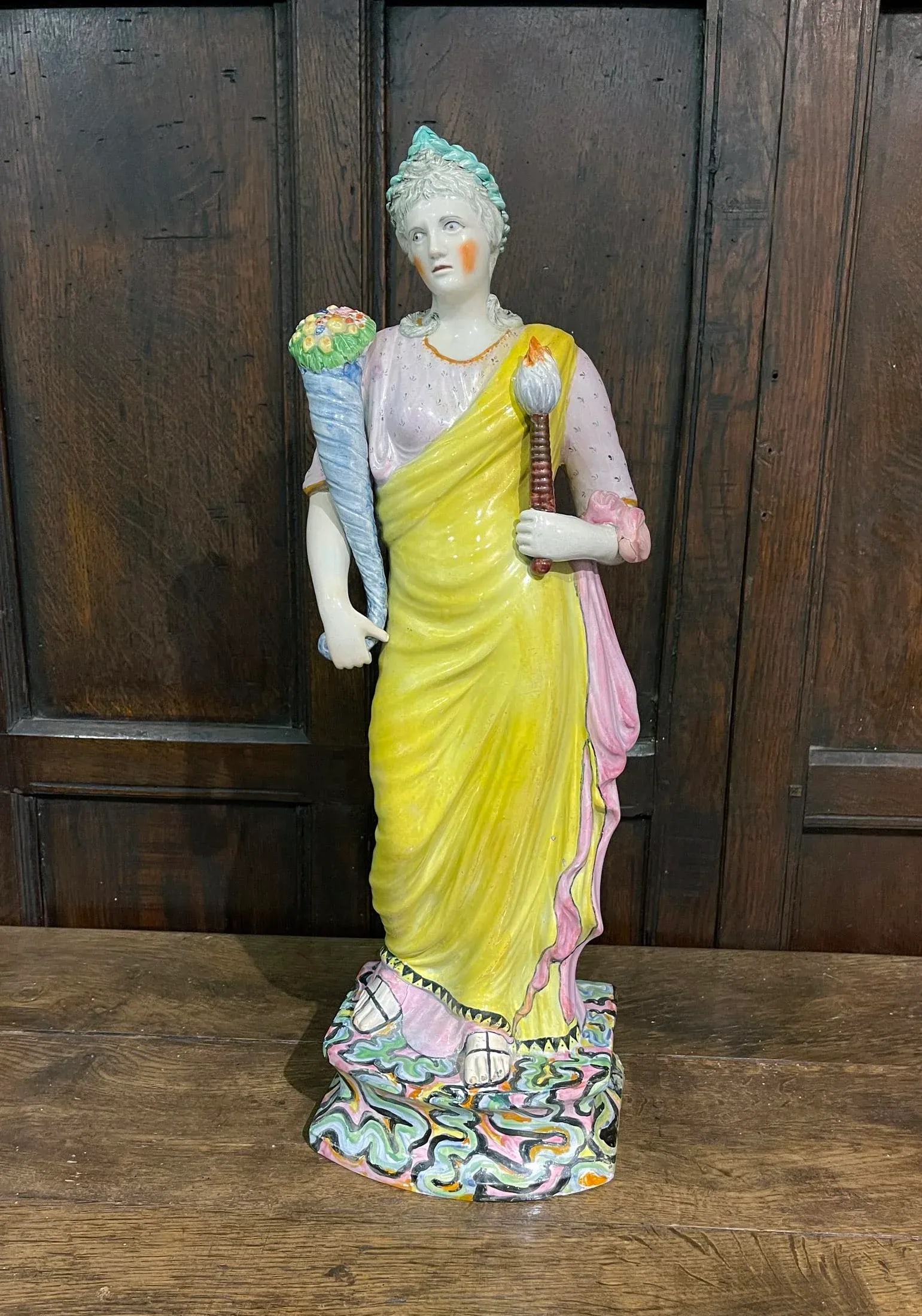 Large-Scale Staffordshire Pottery Pearlware Figure of Ceres (Plenty) - 6