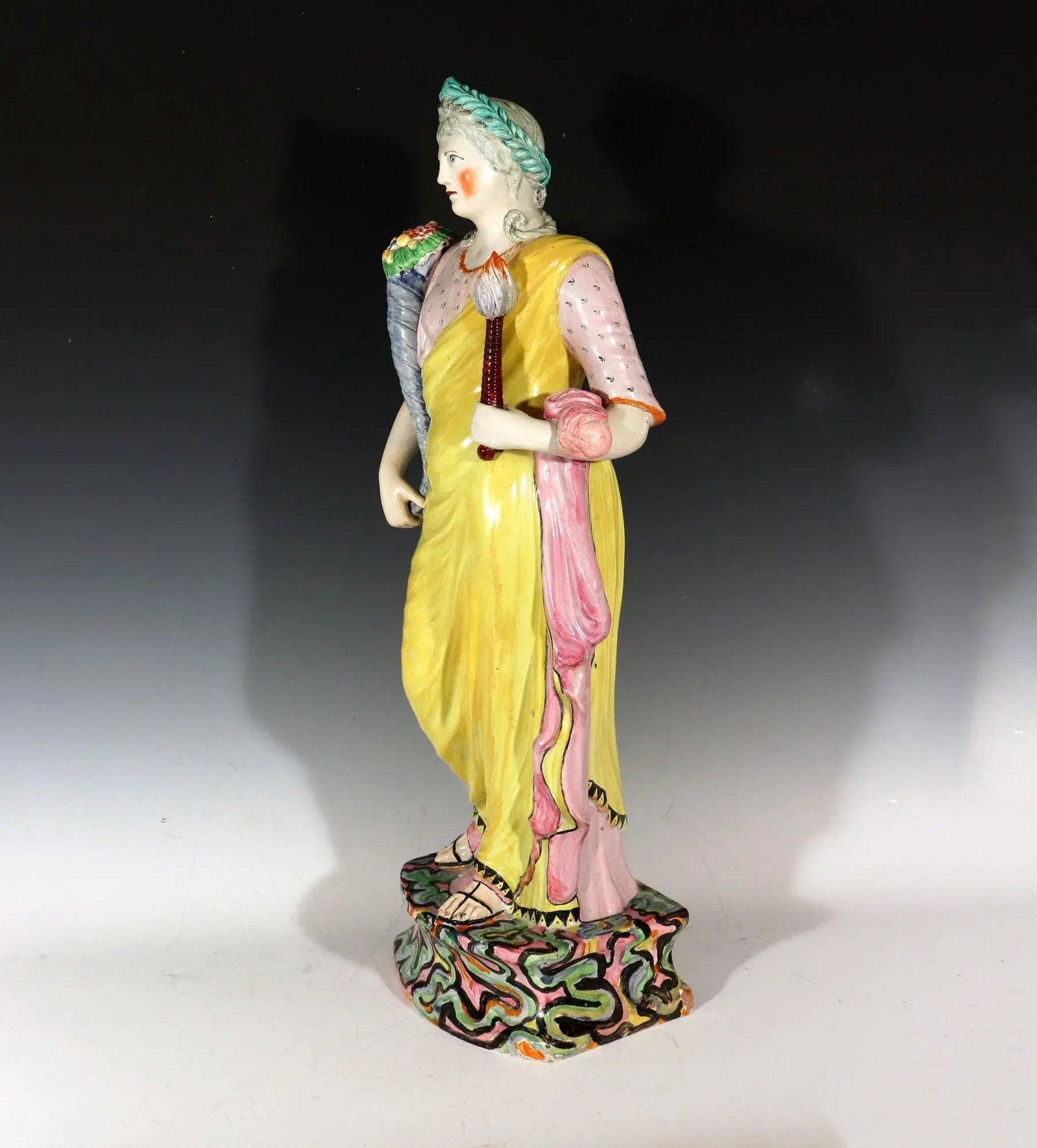 Large-Scale Staffordshire Pottery Pearlware Figure of Ceres (Plenty) - 9