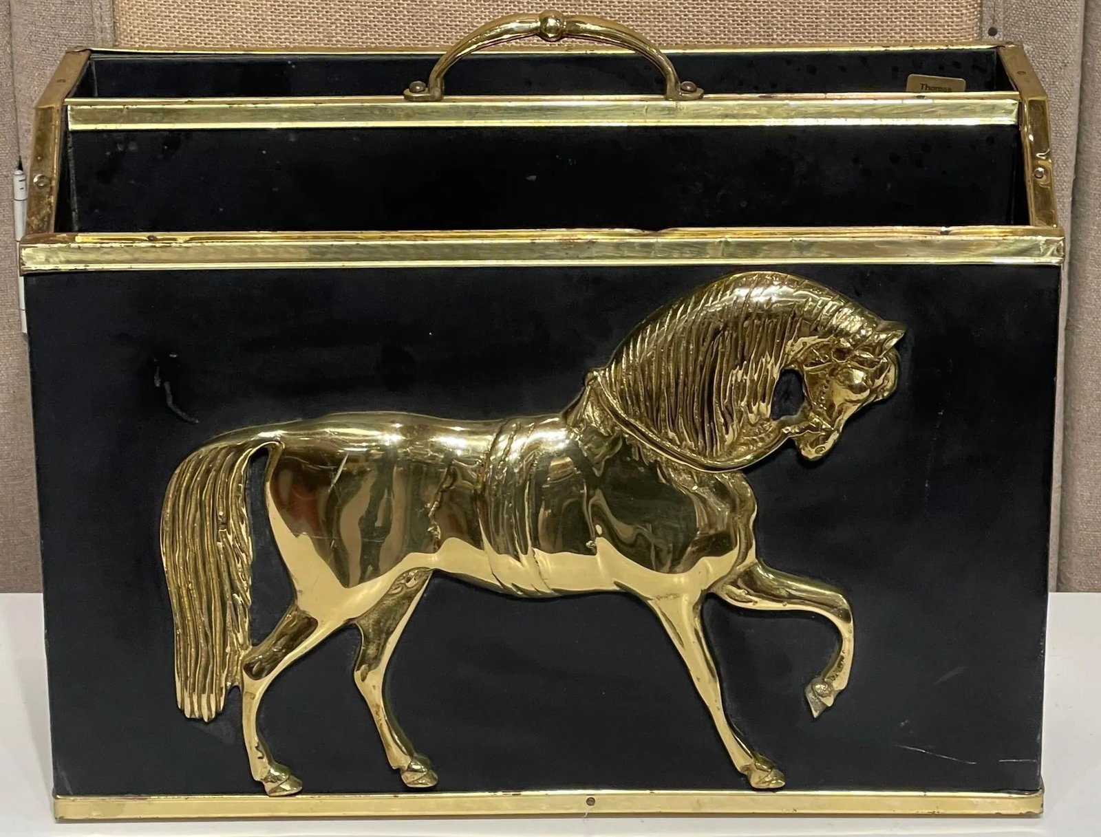 Thos. Blakemore Ltd. English Regency Style Brass & Leather Horse Document Stand - 2