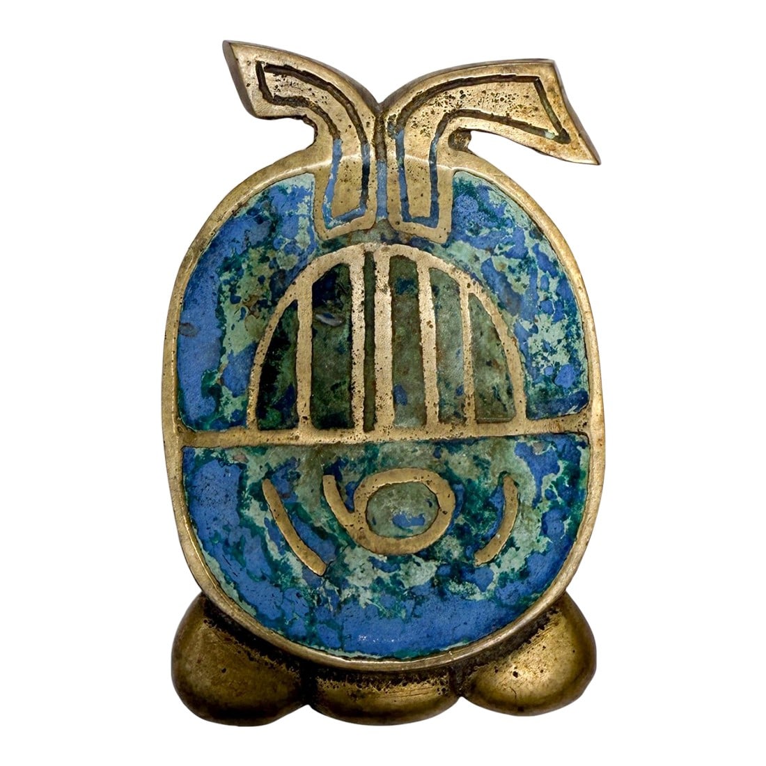 Pepe Mendoza Pineapple Codex Ashtray Bowl Azurite Malachite Mexican Modernism: For your consideration a vintage ashtray or catchall designed by Pepe Mendoza. Although Pepe Mendoza are rare and hardly come to the market, there are few pieces that are very unique. Here is a clear 