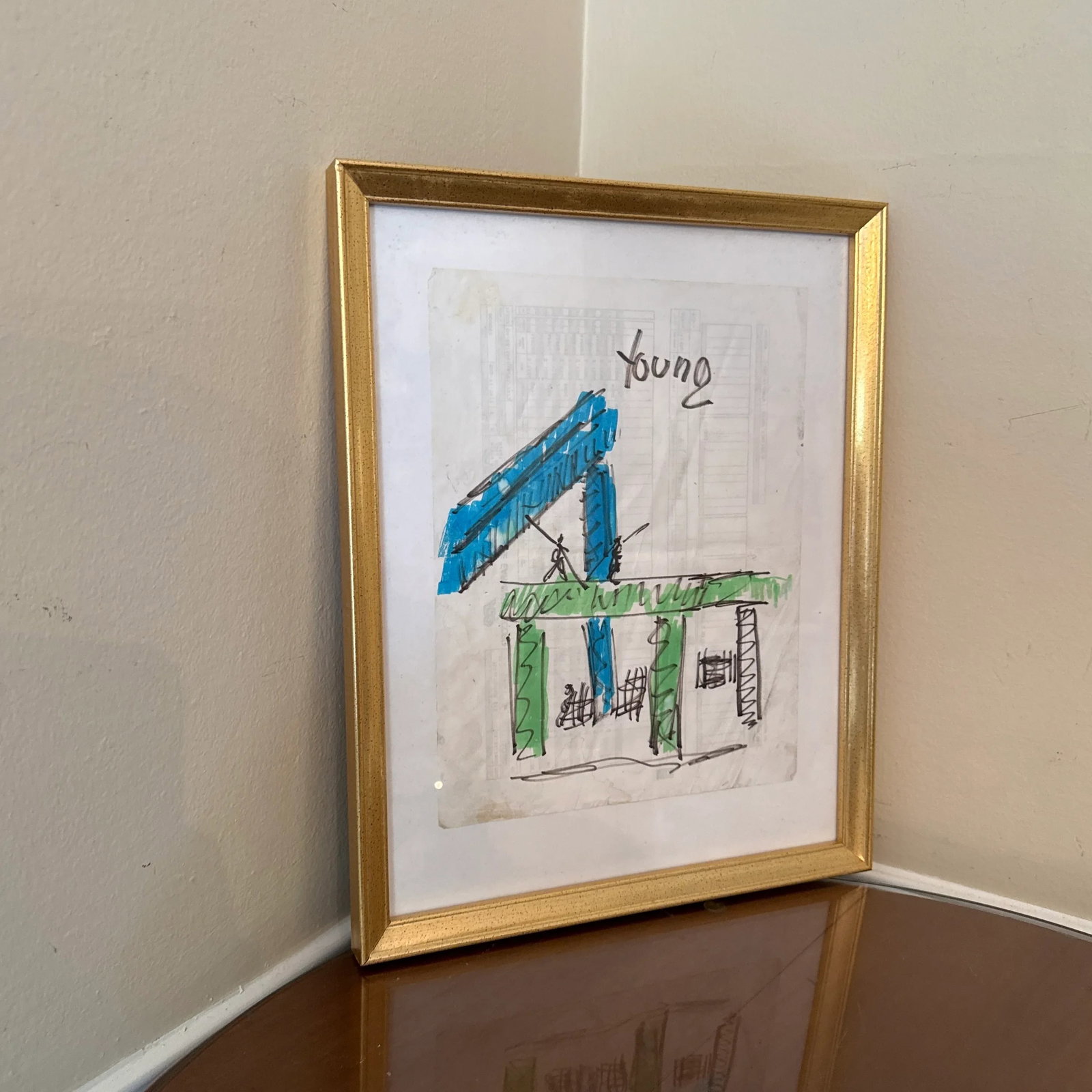 1990s Figurative Abstract Sketch by Purvis Young, Framed - 5
