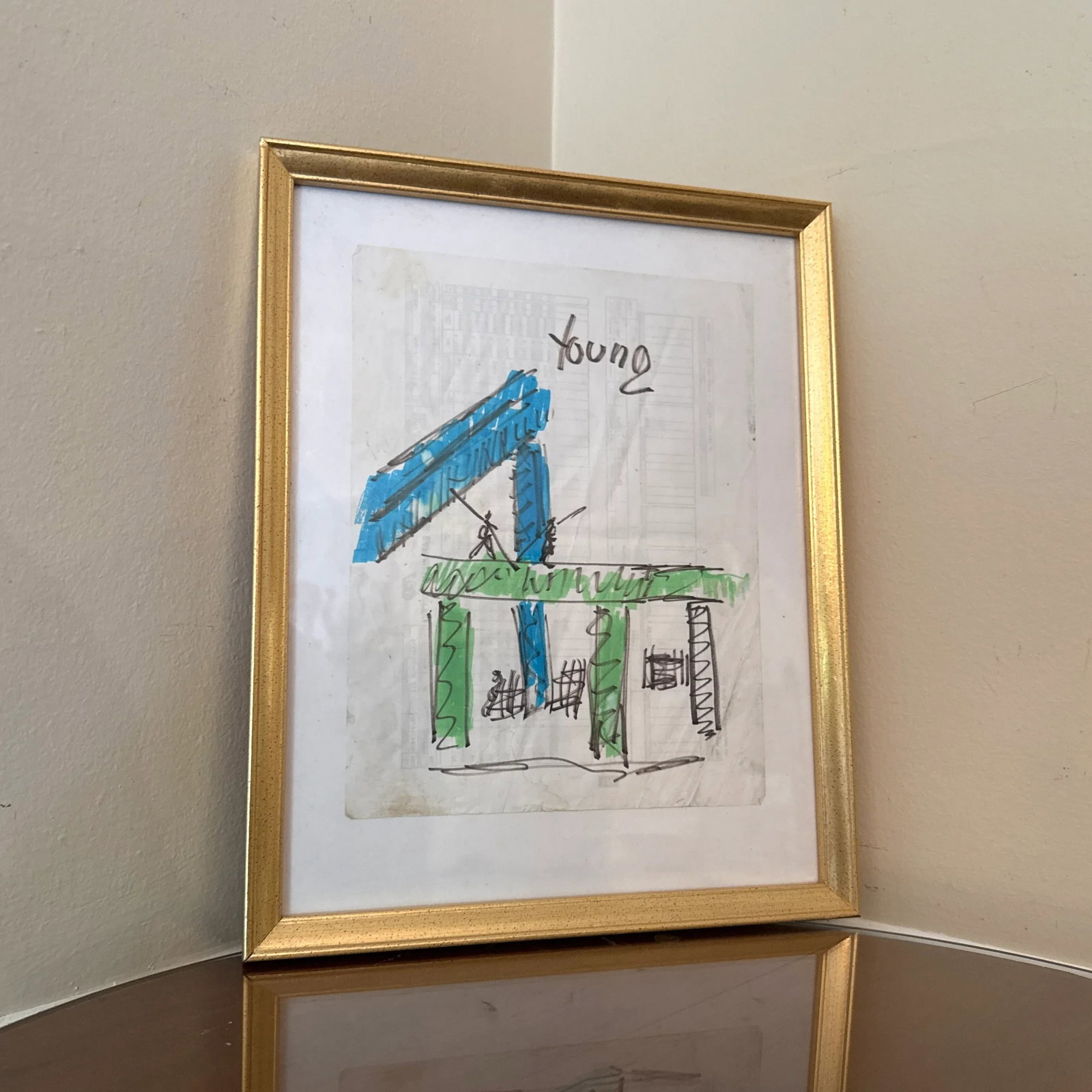 1990s Figurative Abstract Sketch by Purvis Young, Framed - 6