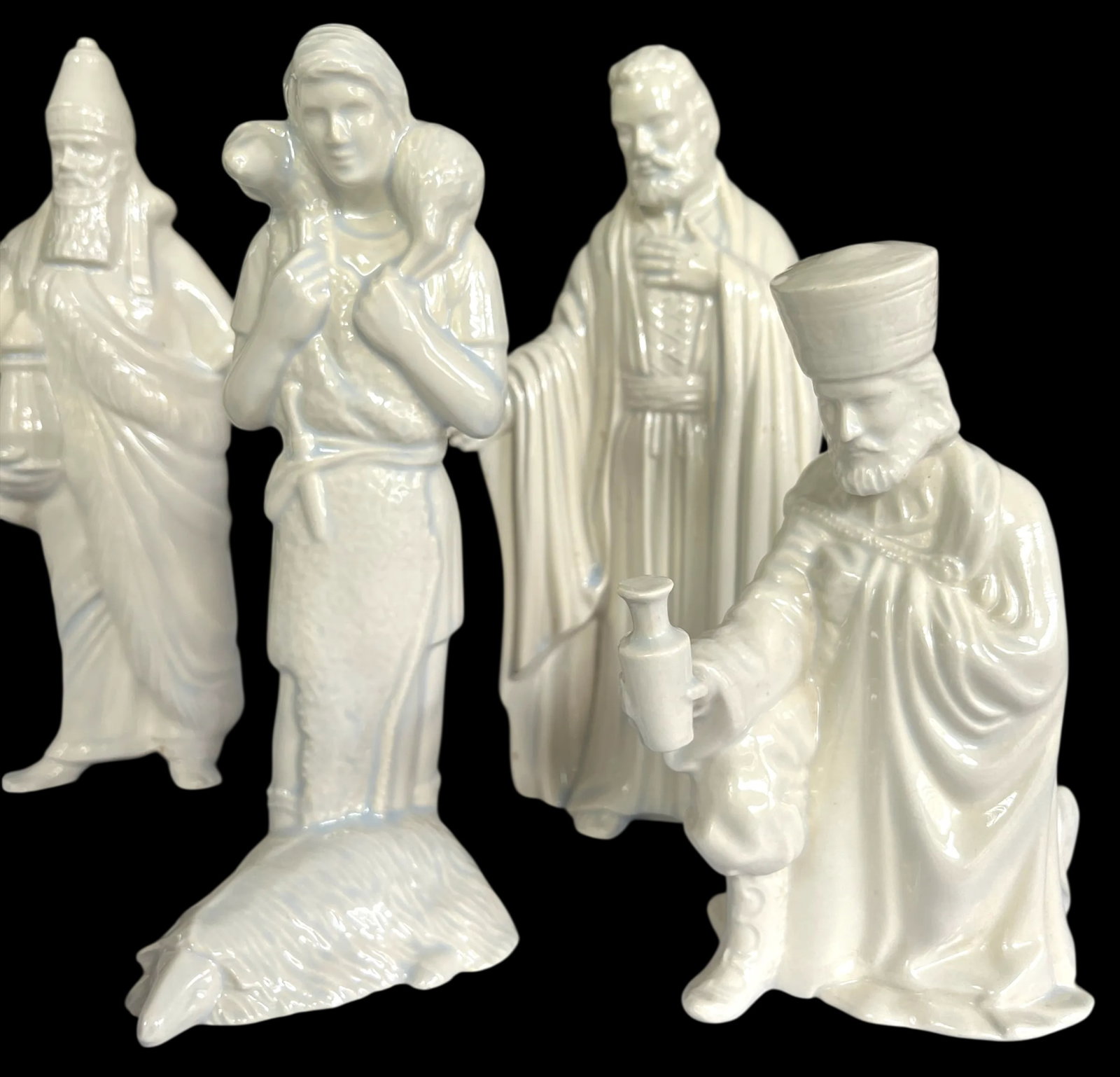 Vintage White Porcelain Nativity Scene Set – 10 Pieces - 3
