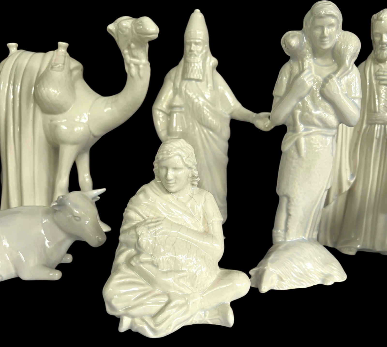 Vintage White Porcelain Nativity Scene Set – 10 Pieces - 4