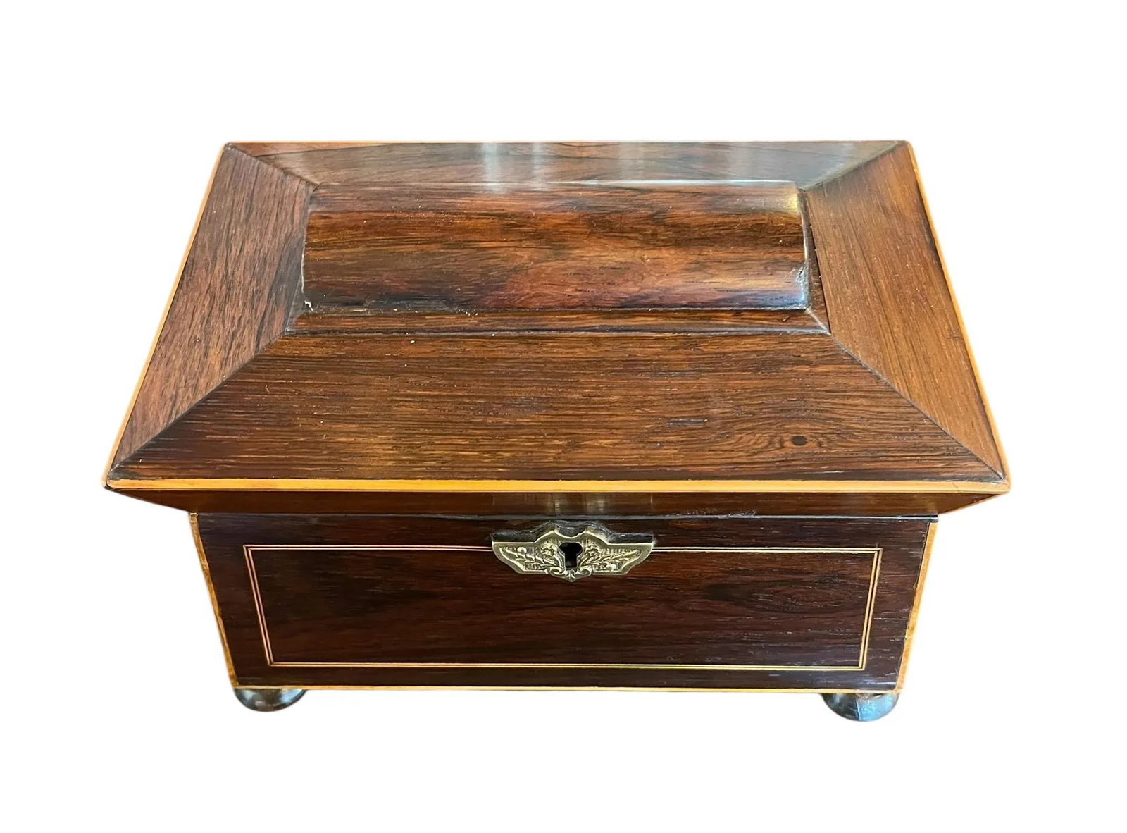Regency Pagoda Top Sarcophagus Tea Caddy - 3