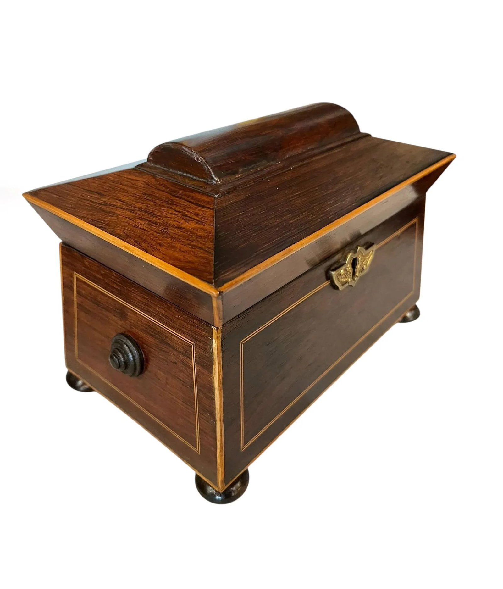 Regency Pagoda Top Sarcophagus Tea Caddy - 4