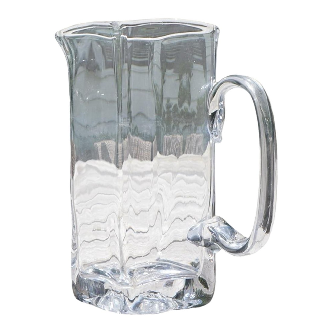 Late 20th Century Simon Pearce Woodbury Hand Blown Glass Square Pitcher (1 of 6)