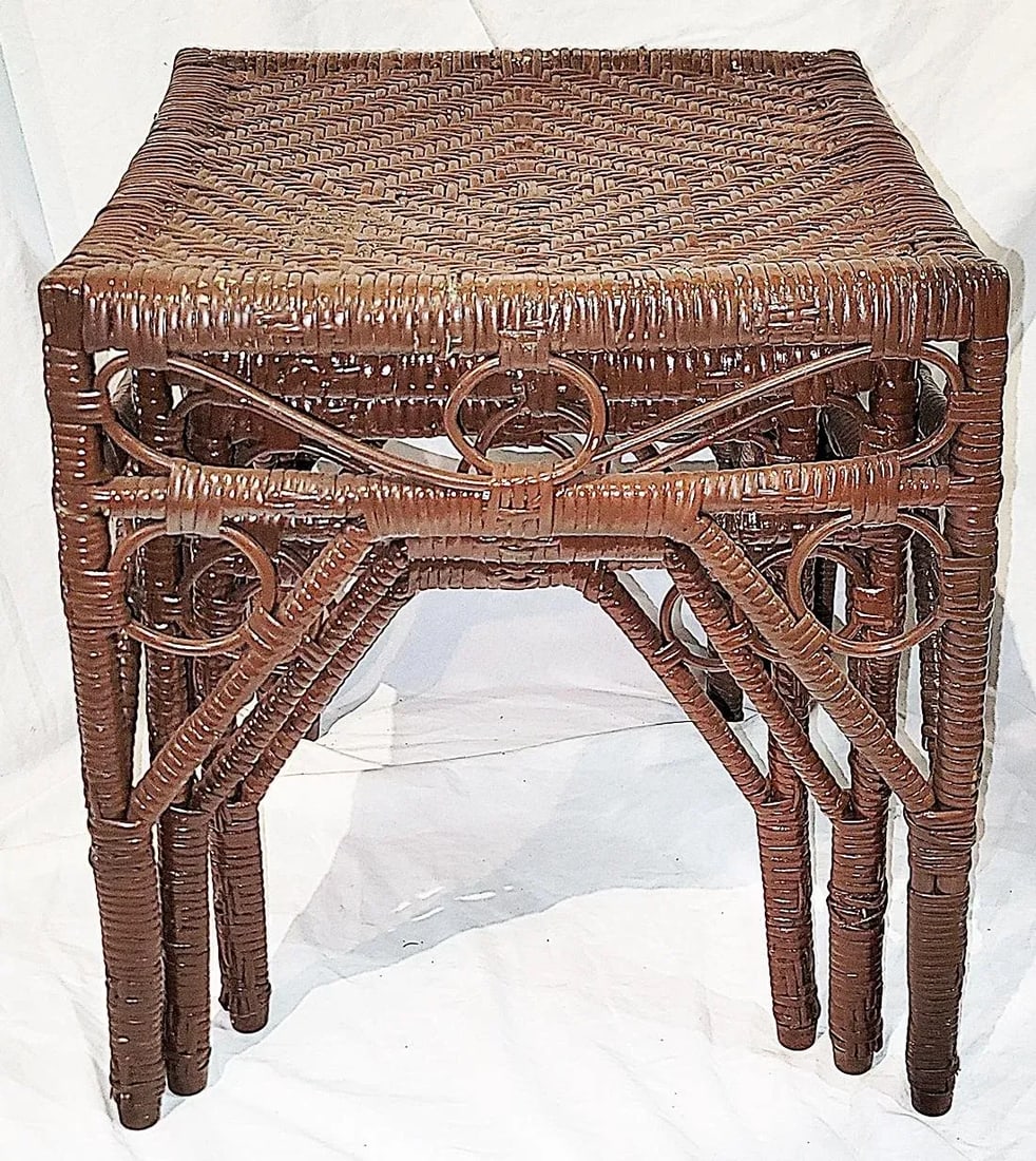1950s Nesting Set of Caned End Tables, Set of 3 - 2