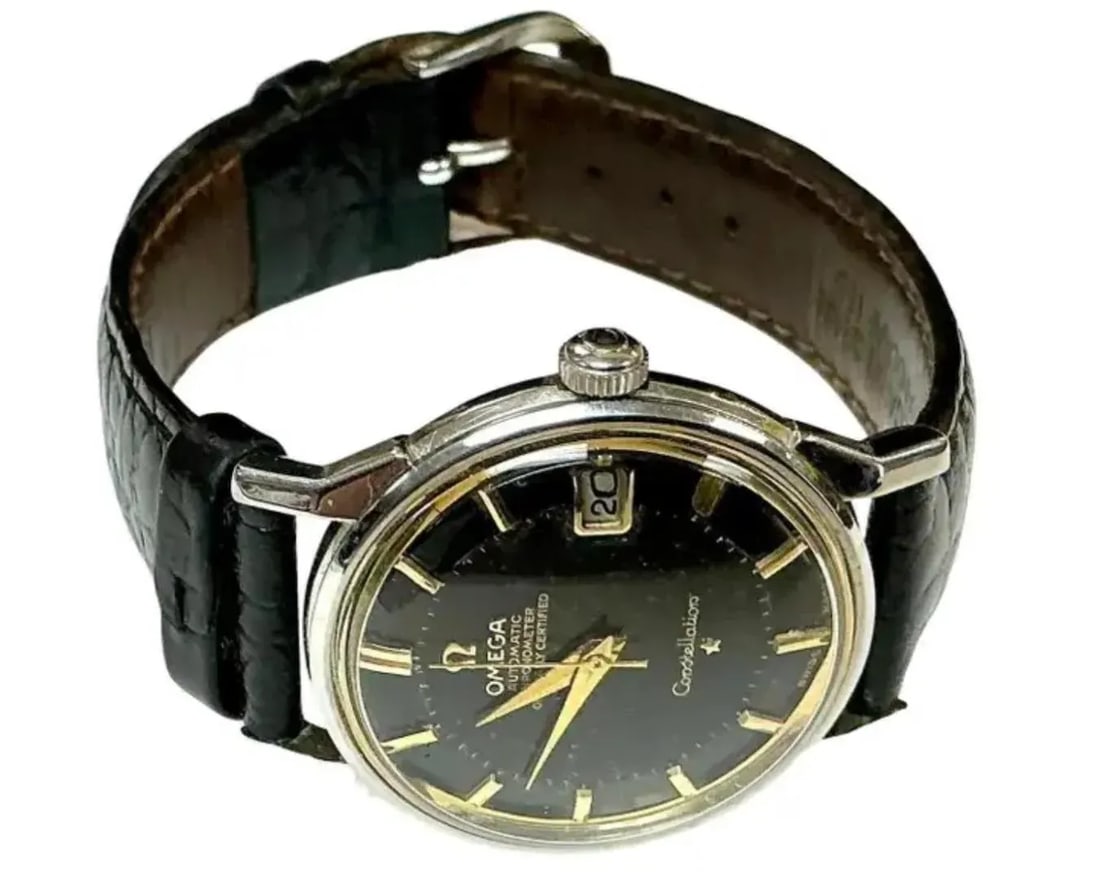 Vintage Omega Black Dial Constellation Watch - 2
