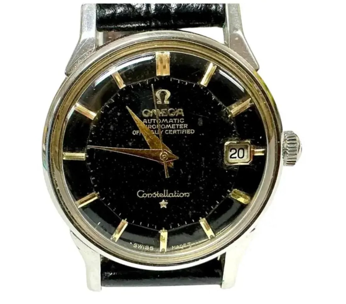 Vintage Omega Black Dial Constellation Watch - 4