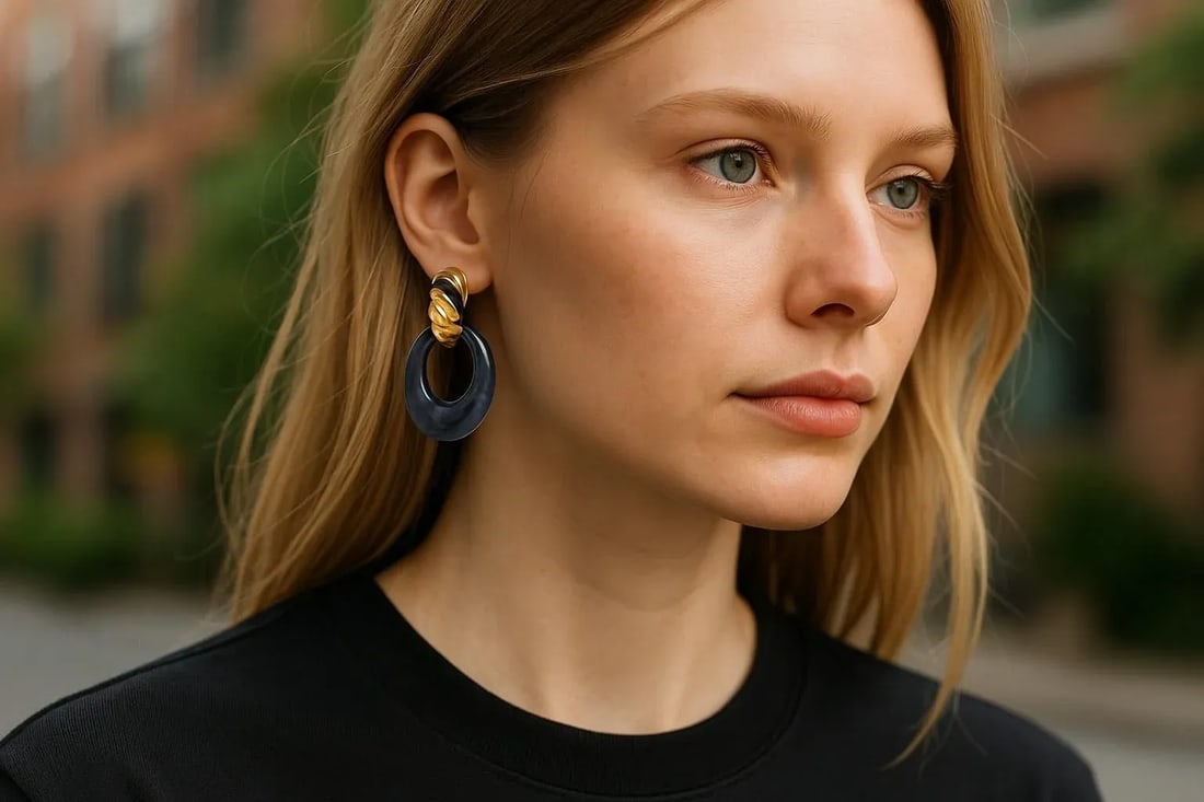 Vintage Fred Paris 18k Yellow Gold Lapis Mother-of-Pearl Enamel Earrings 1980s, A Pair - 4