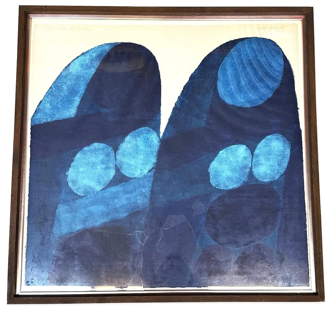 Original Signed Carol Summers "Colle Val D'Elsa" Woodcut, Framed - 2