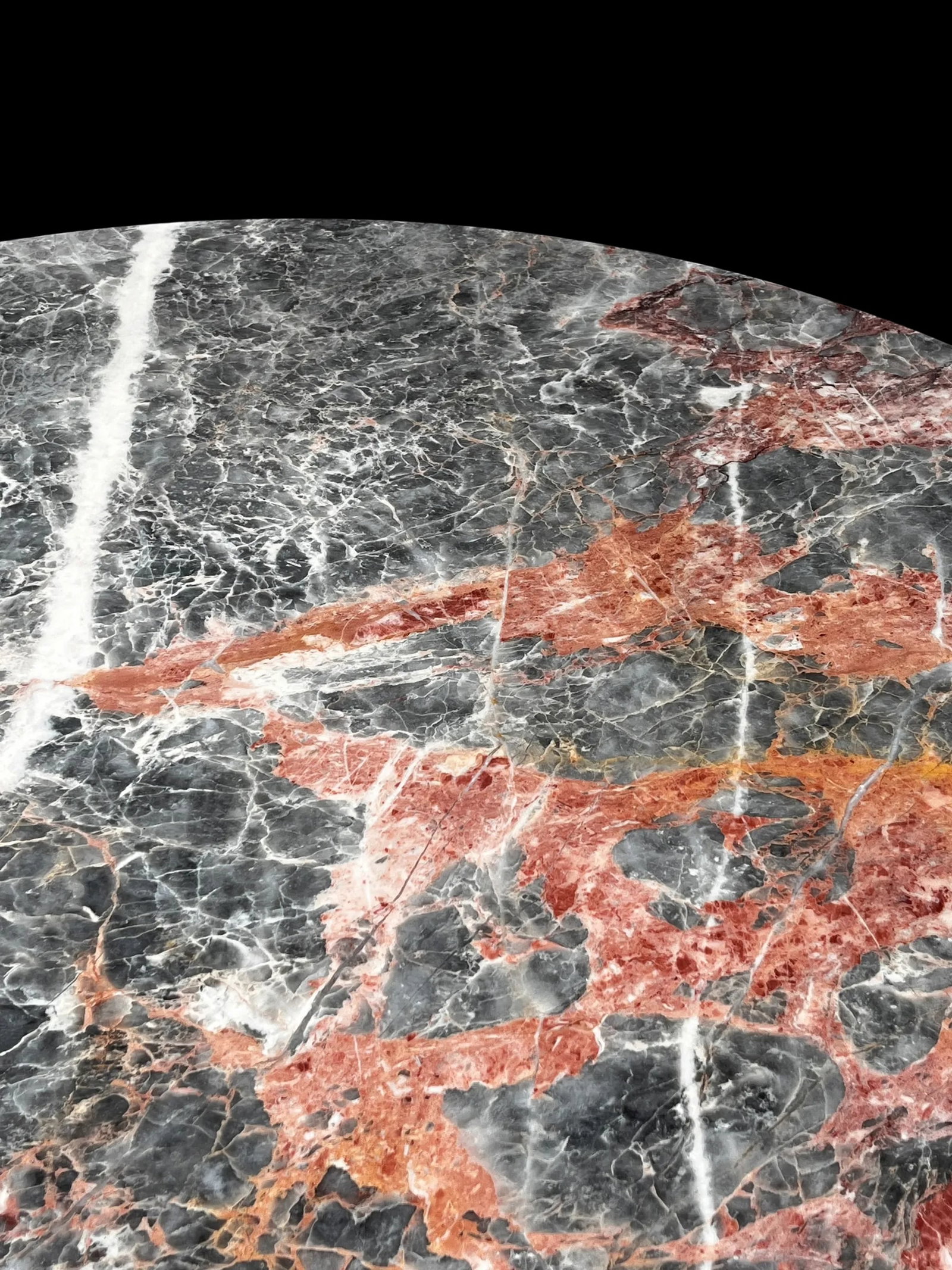 1970s Italian Breccia Pernice Marble Round Dining Table After Maurice Villency – 48" - 6