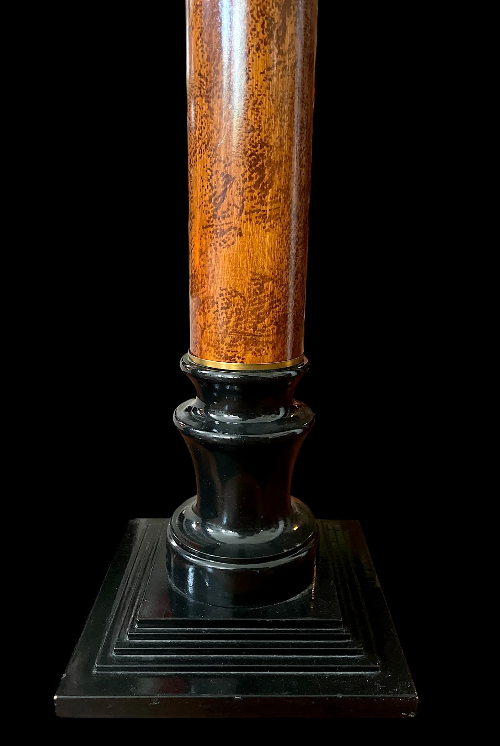 1990s Monumental Neoclassical Style Column Floor Lamps – Wood With Black Lacquered Base and - 6