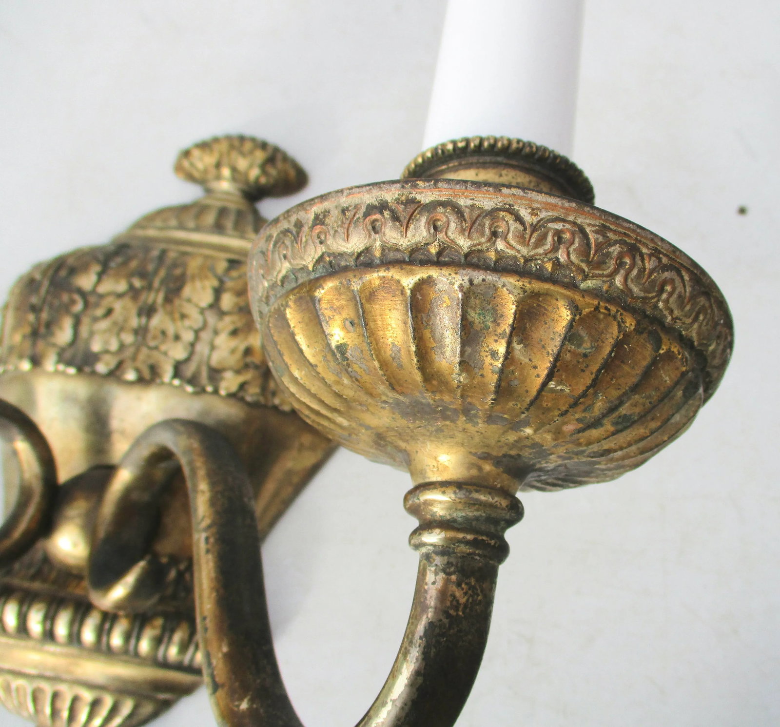 Two Candle Silvered Bronze Sconce. - 2