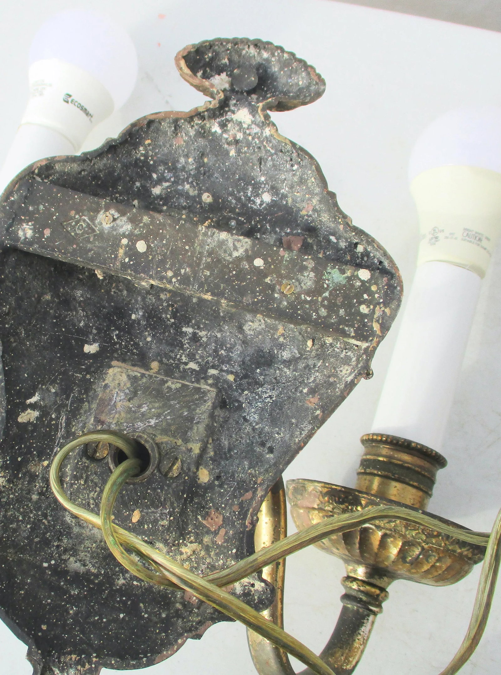 Two Candle Silvered Bronze Sconce. - 7