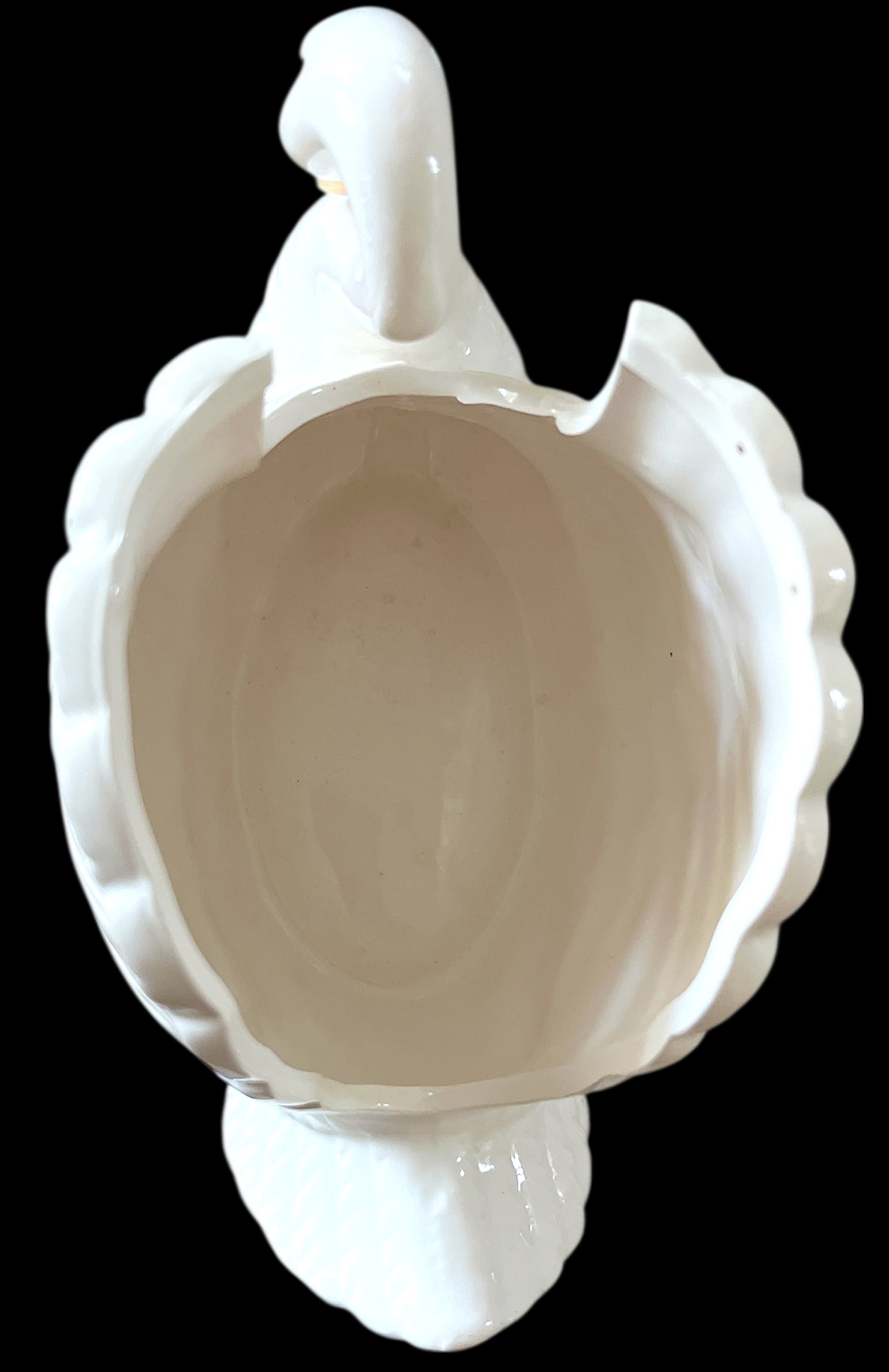 1960s Rosenthal Netter Porcelain White Majolica Swan Planter Cachepot - 4