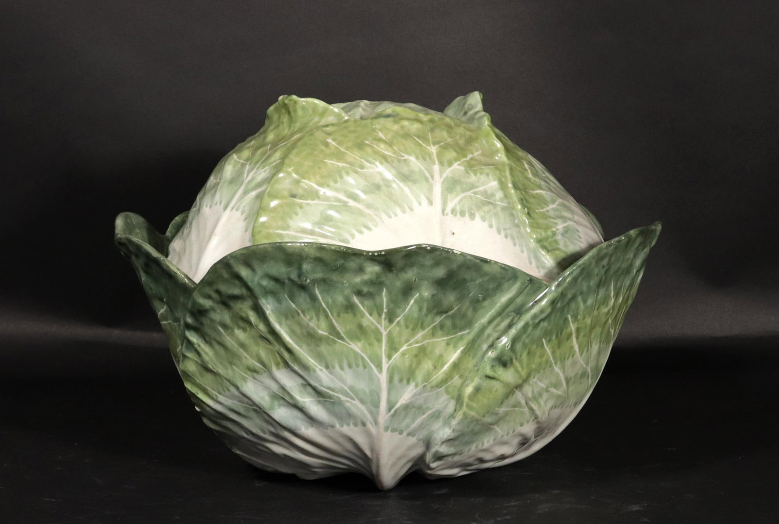 Mid 18th Century French Faience Tromp l'Oeil Strasbourg Factory Cabbage Tureen and Cover - 11