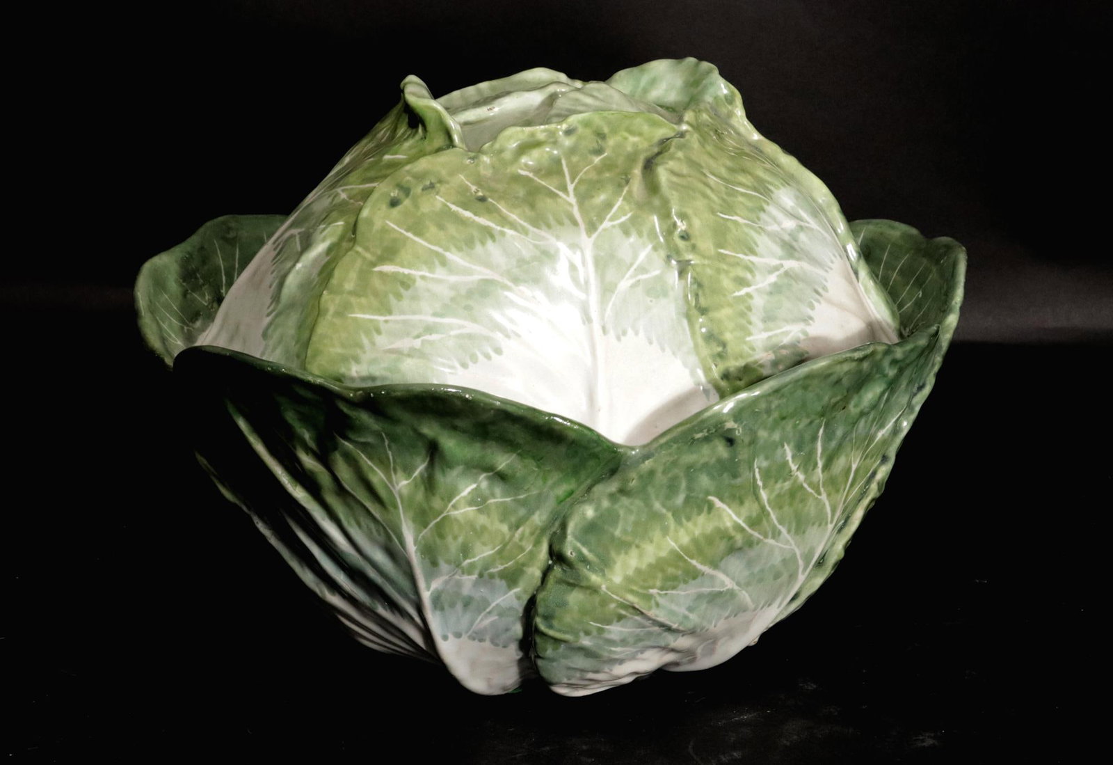 Mid 18th Century French Faience Tromp l'Oeil Strasbourg Factory Cabbage Tureen and Cover - 4