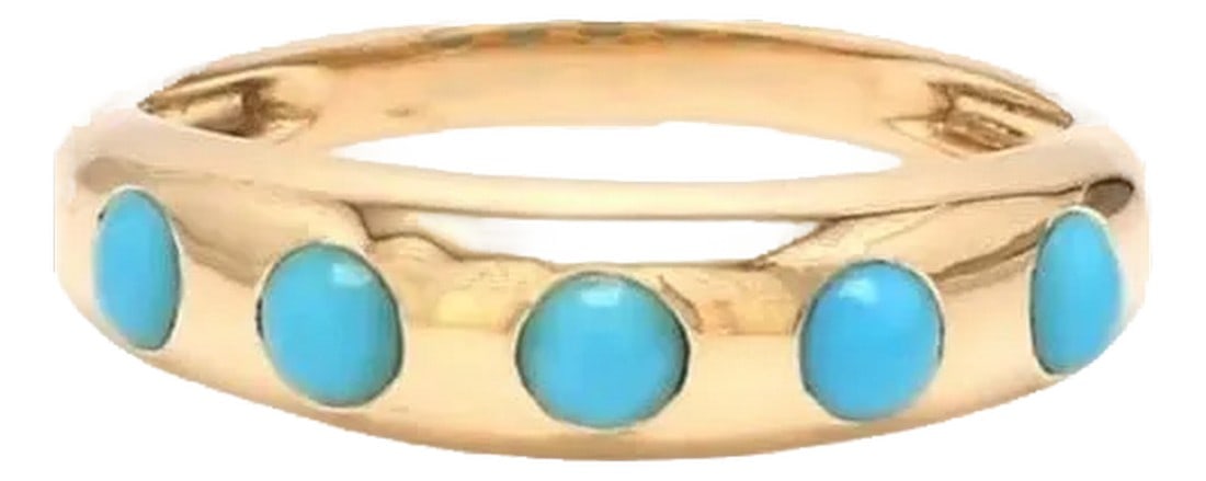 Natural 0.61 cts turquoise ring in 14k gold (1 of 18)