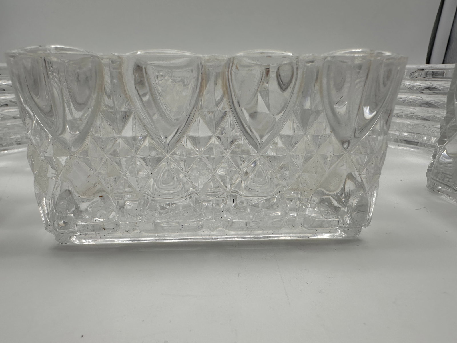 1960s Six Piece Val St Lambert Glass Table Centerpiece. Original Box. 20th Century - 2