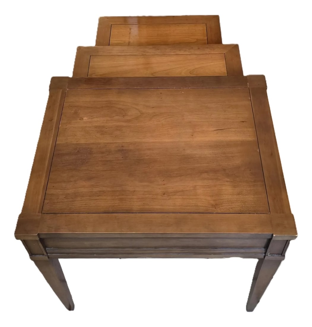 Mid 20th Century "Milan Cherry" Three-Piece Nesting Tables, Quality American (1 of 9)