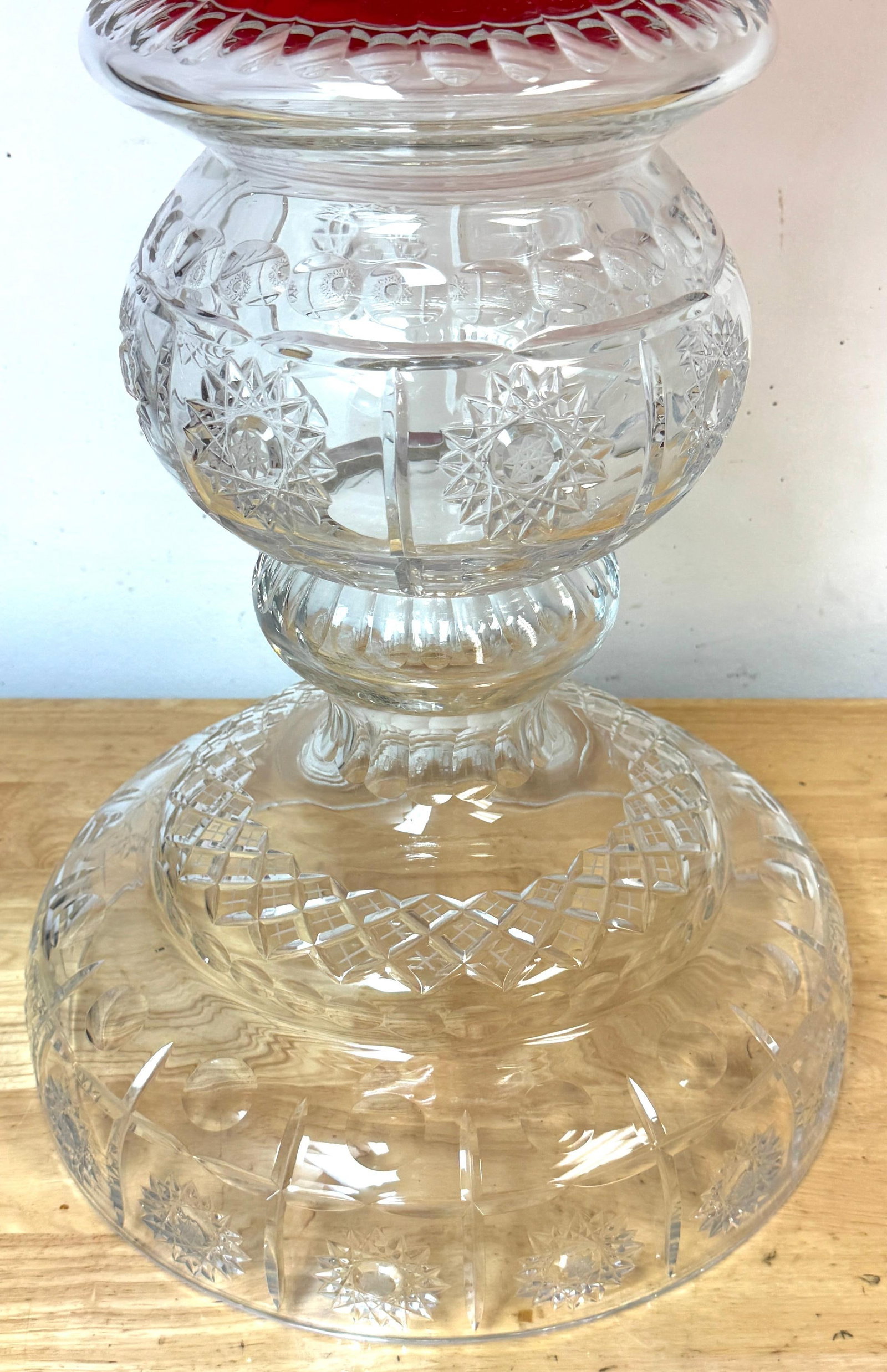 Monumental Bohemian Ruby & Crystal Ceremonial Pokal /Synagogue Presentation Urn - 3