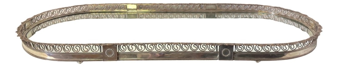 Large Sheffield Plate Mirrored Table Centerpiece / Plateau, Attributed Boulton (1 of 18)