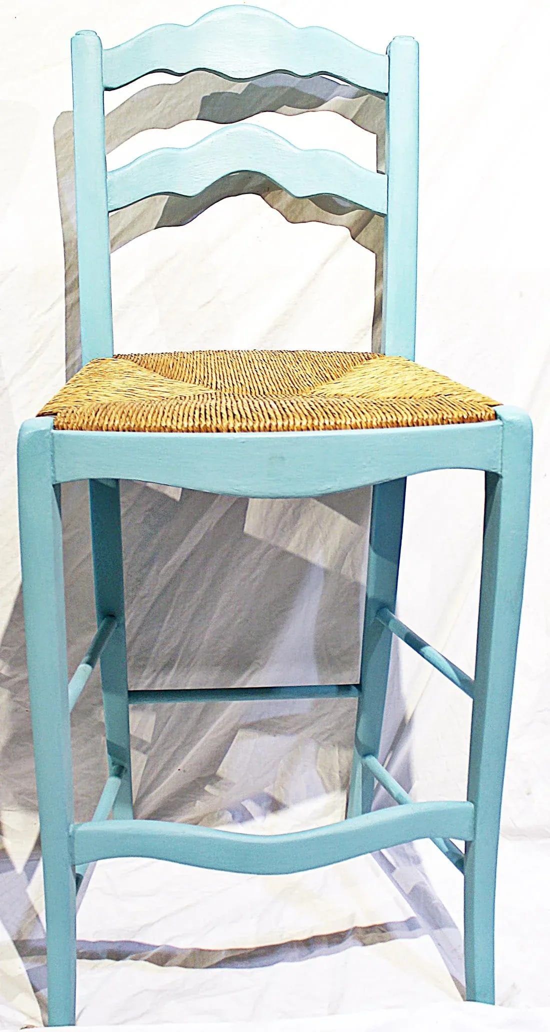 1980s Chalk Painted French Style Bar Stools - a Pair - 3