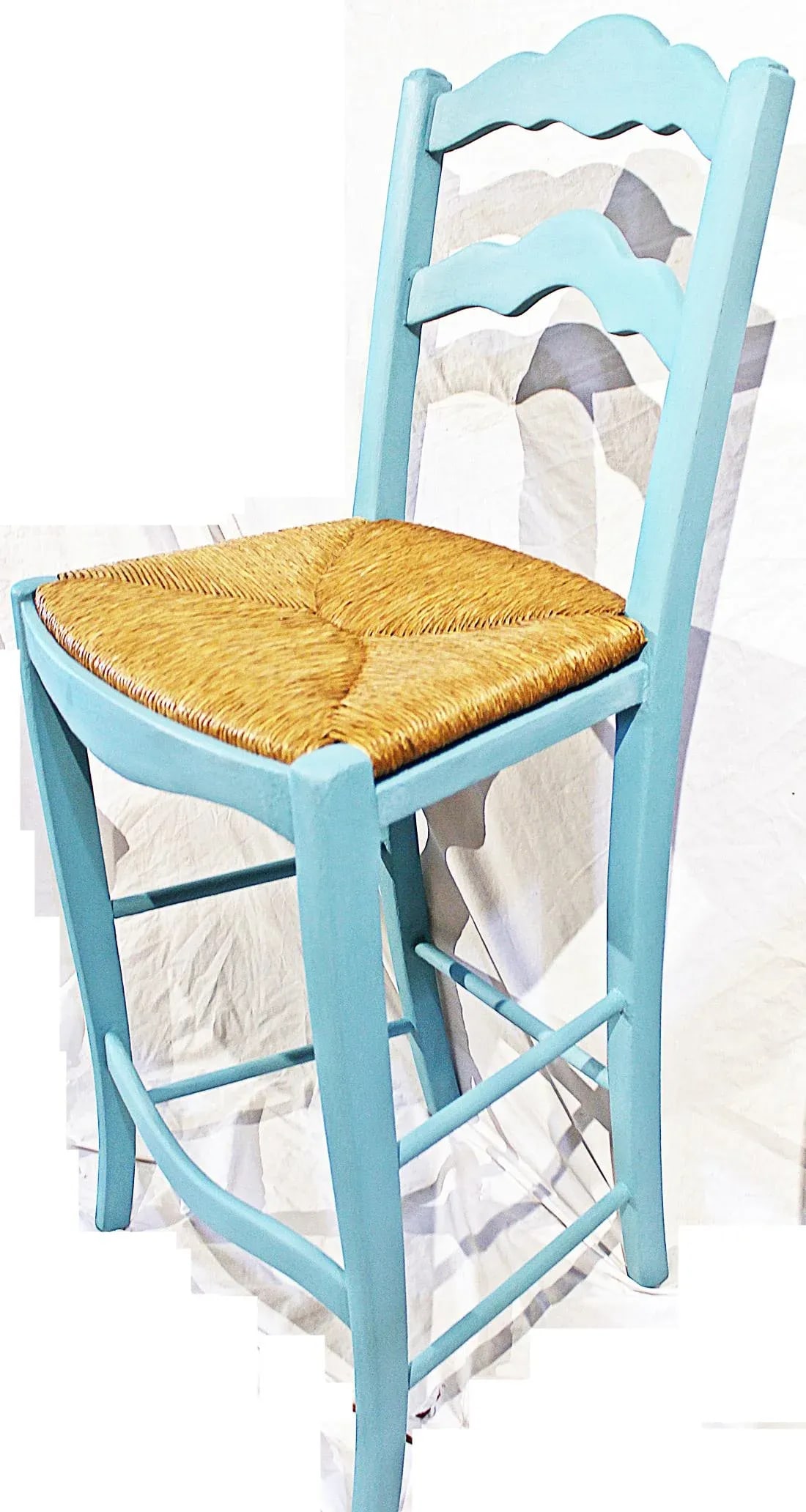 1980s Chalk Painted French Style Bar Stools - a Pair - 7