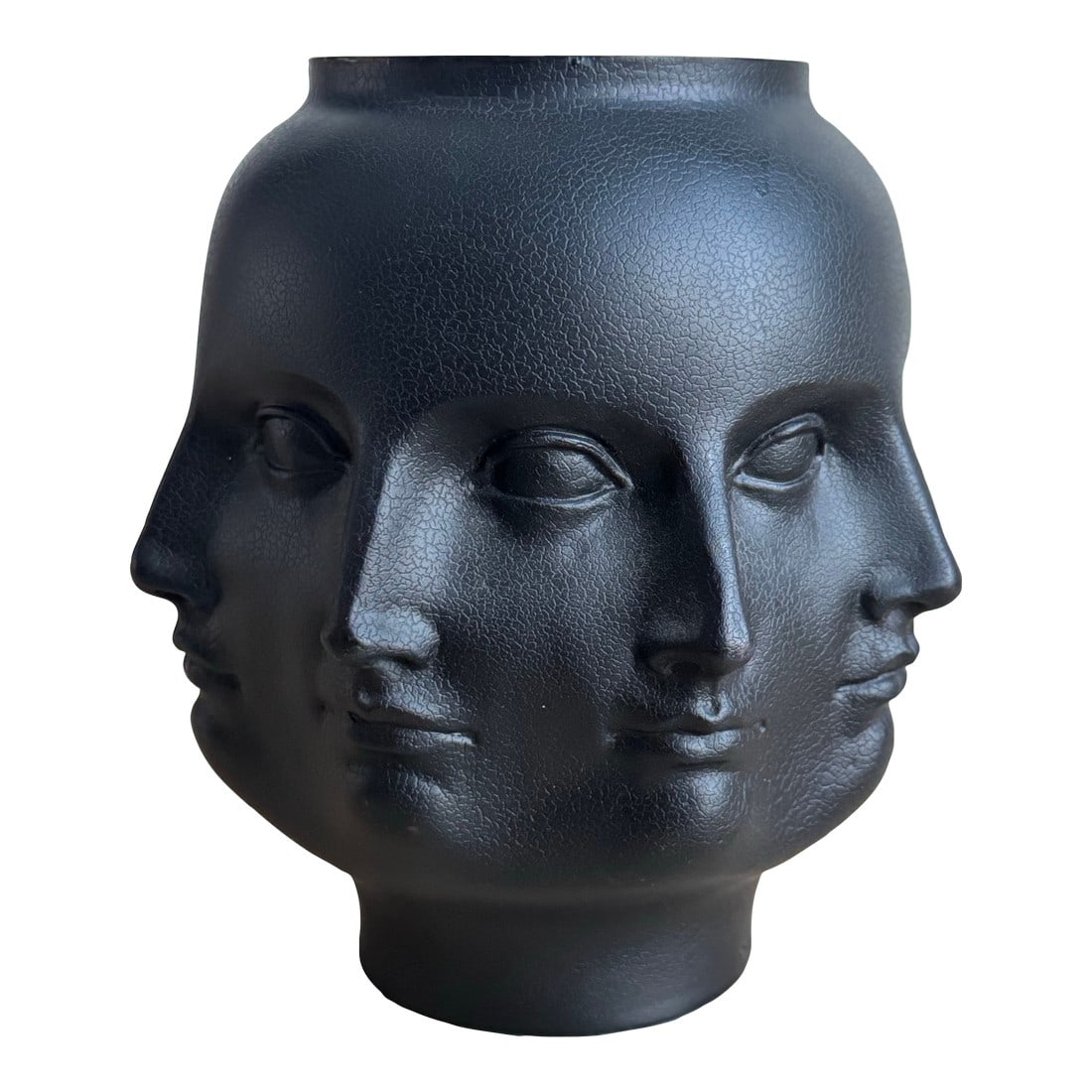 Fornasetti Style Perpetual Face Vase by TMS: Rare and discontinued large size Fornasetti style perpetual face vase by The Museum Store (TMS) 2005. This piece, made of a proprietary ceramic/resin composite, is part of TMS' highly sought after
